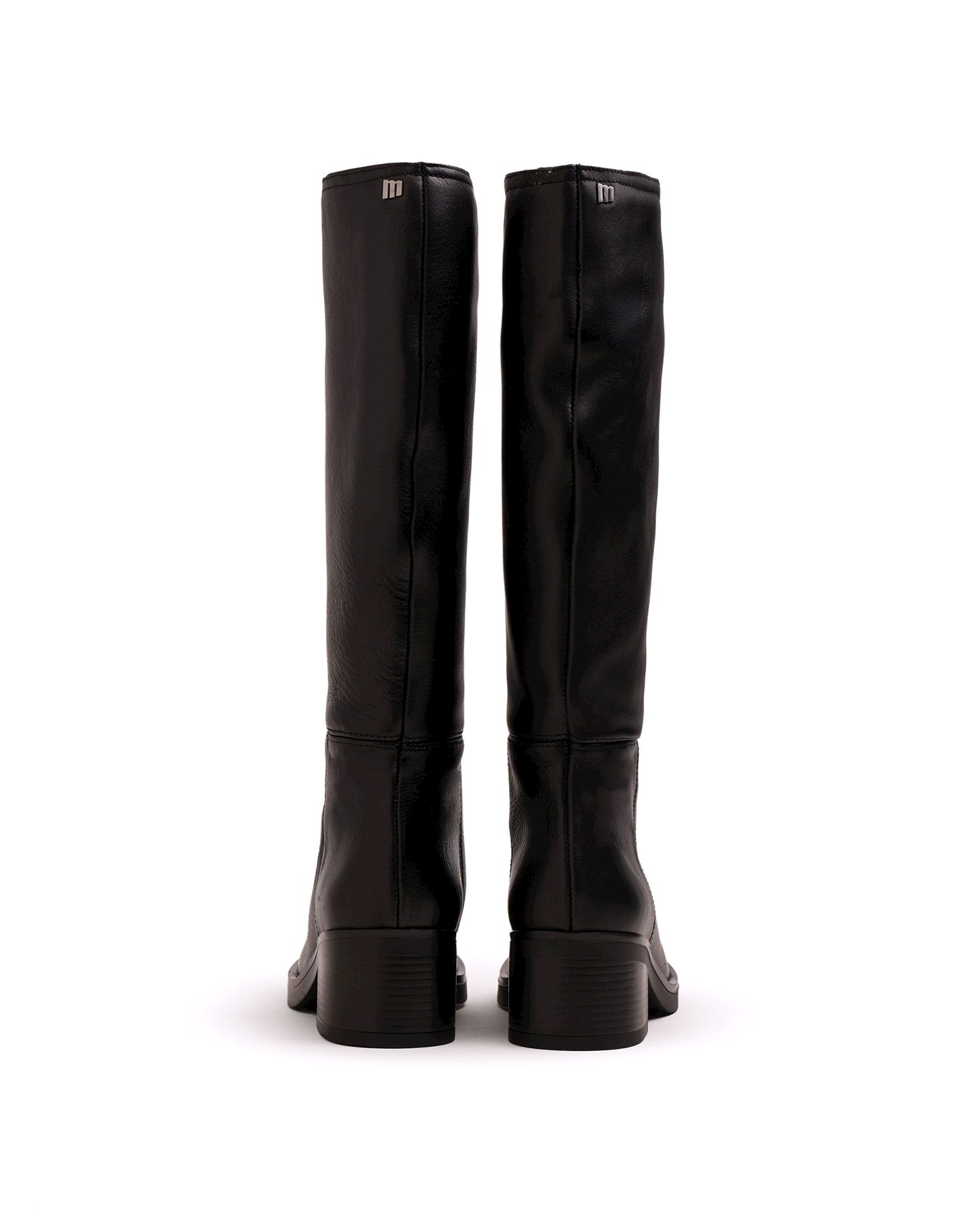 Imagen 2 de Botas básicas de mujer en piel con tacón ancho - Mustang - Negro Negro