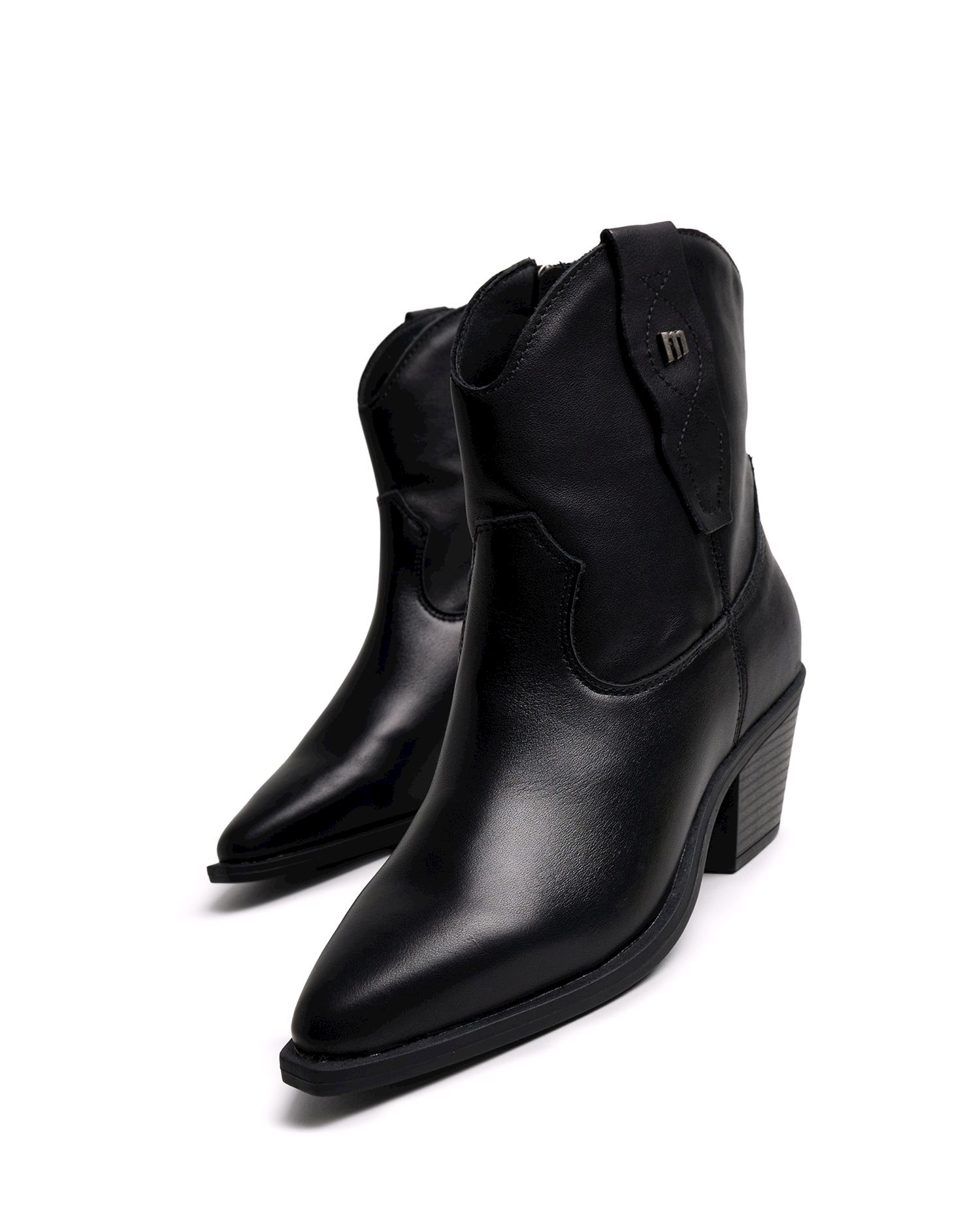 Botines estilo cowboy para mujer en piel - Mustang - Negro Negro-6