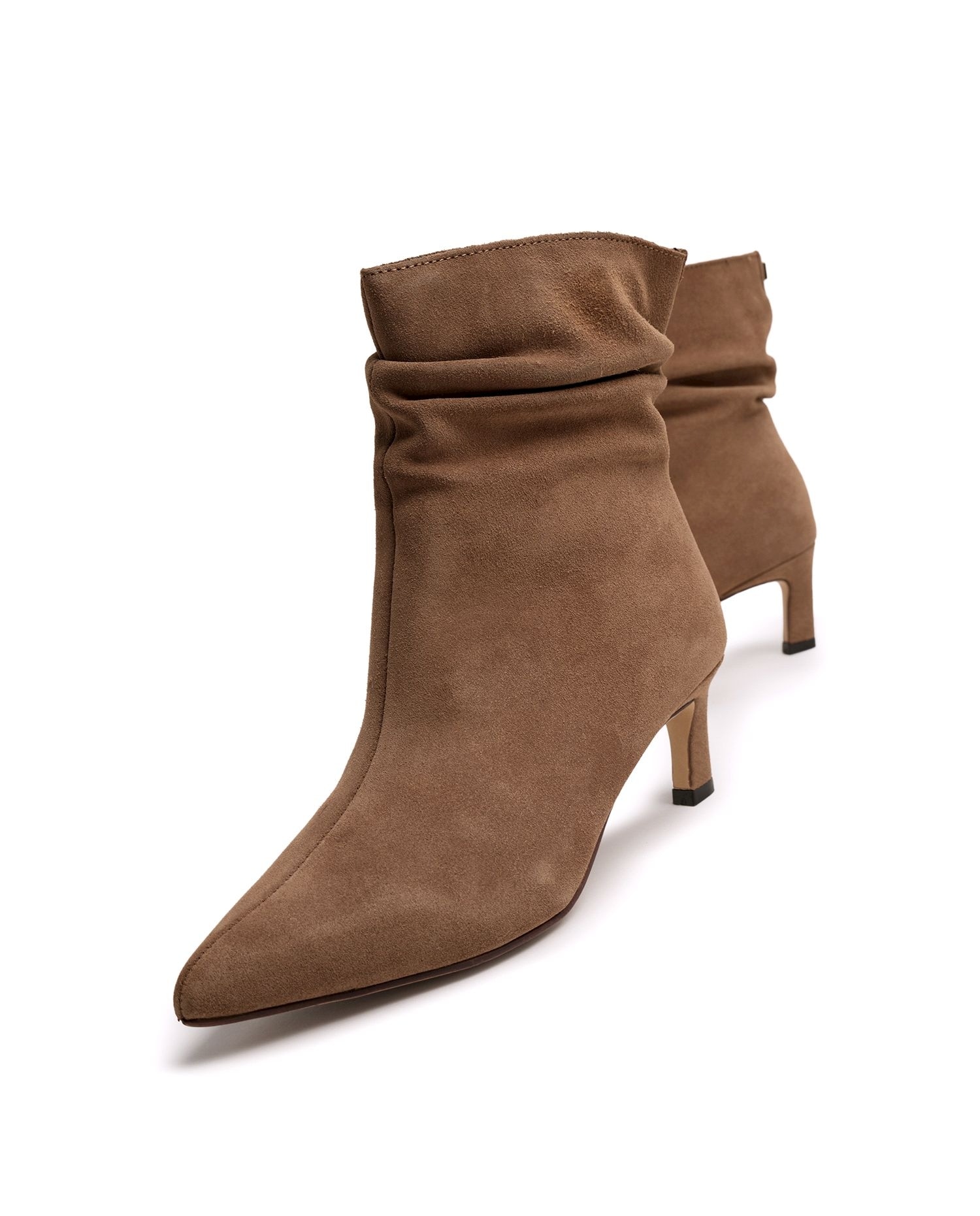 Botines básicos para mujer en piel de serraje - Mustang - Natural Natural-4
