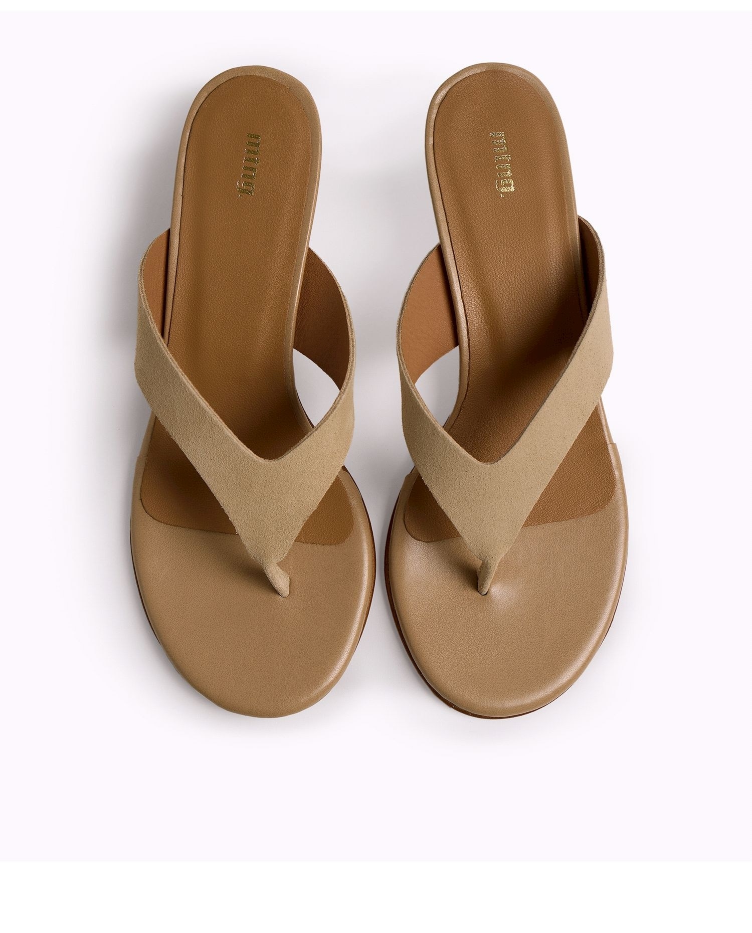 Sandalias de tacón de mujer en piel - Mustang - Natural Natural-3