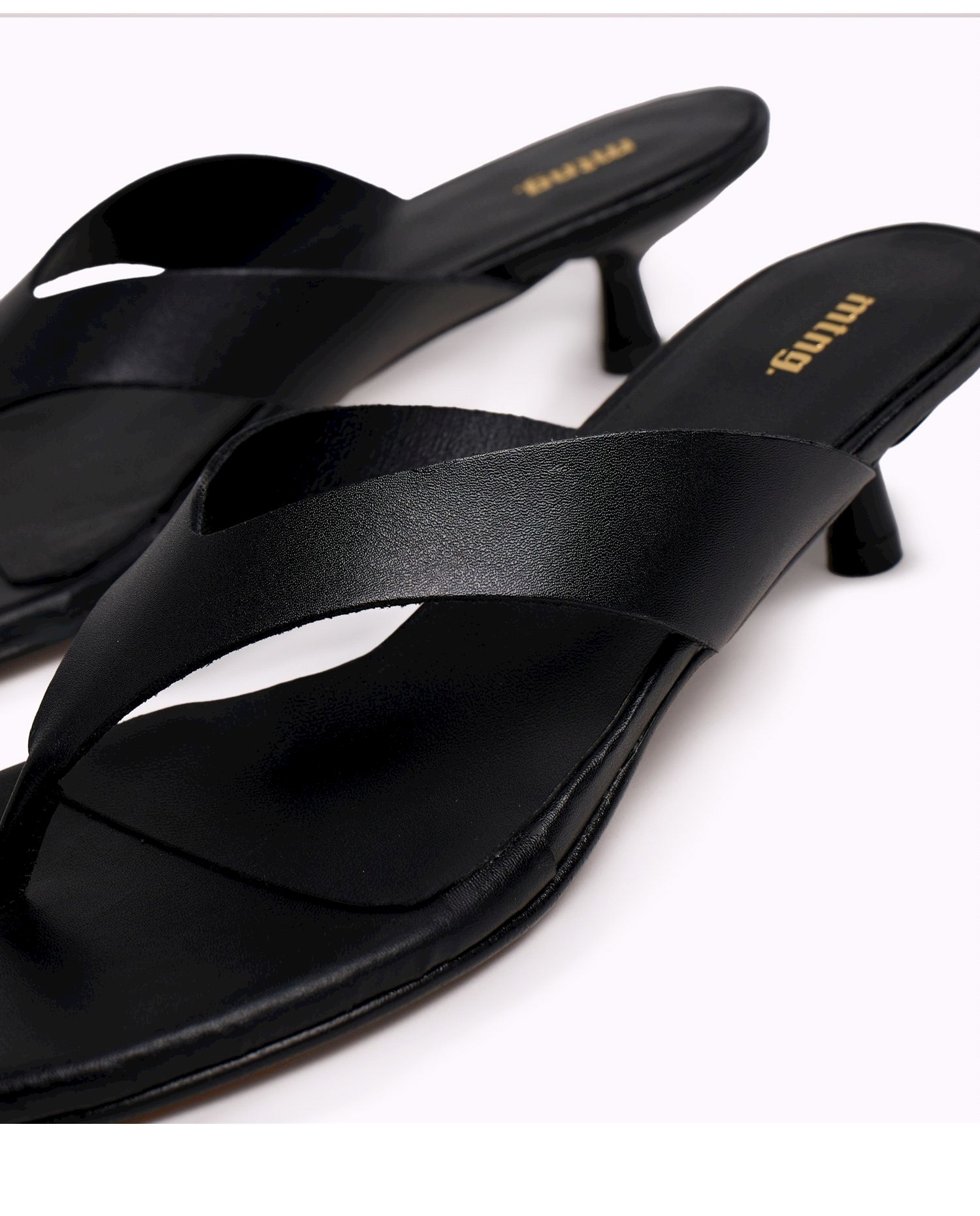 Sandalias de tacón de mujer en piel - Mustang - Negro Negro-6