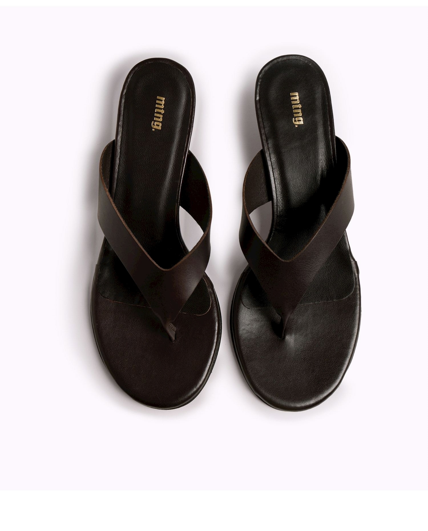 Sandalias de tacón de mujer en piel - Mustang - Marrón Marrón-3