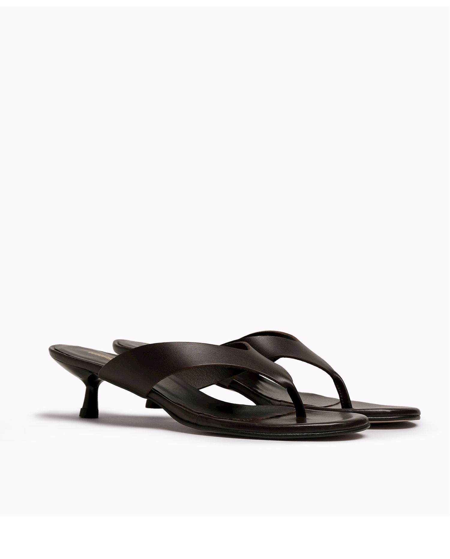 Sandalias de tacón de mujer en piel - Mustang - Marrón Marrón-5