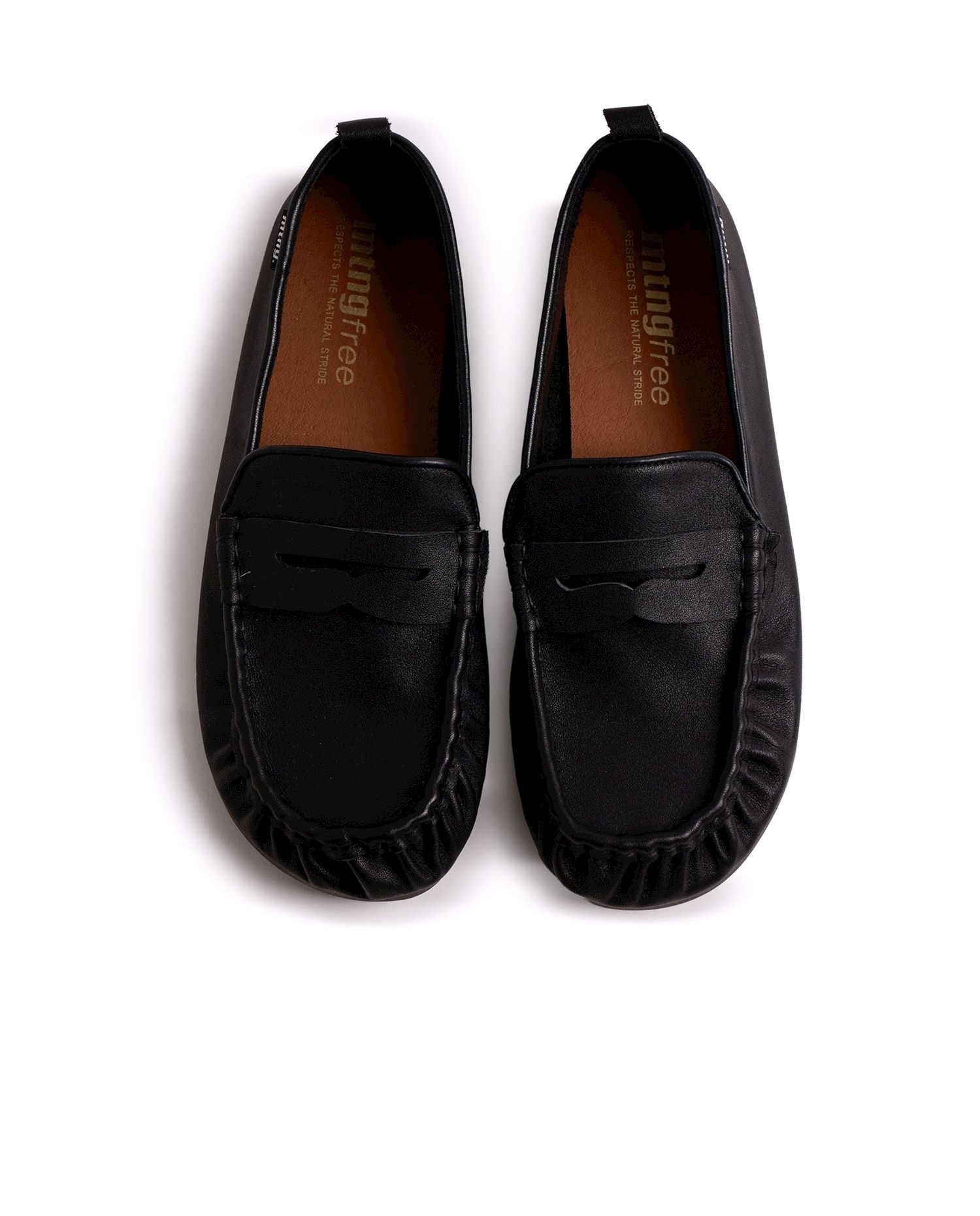 Imagen 2 de Mocasines de piel para mujer con piso barefoot - Mustang - Negro Negro