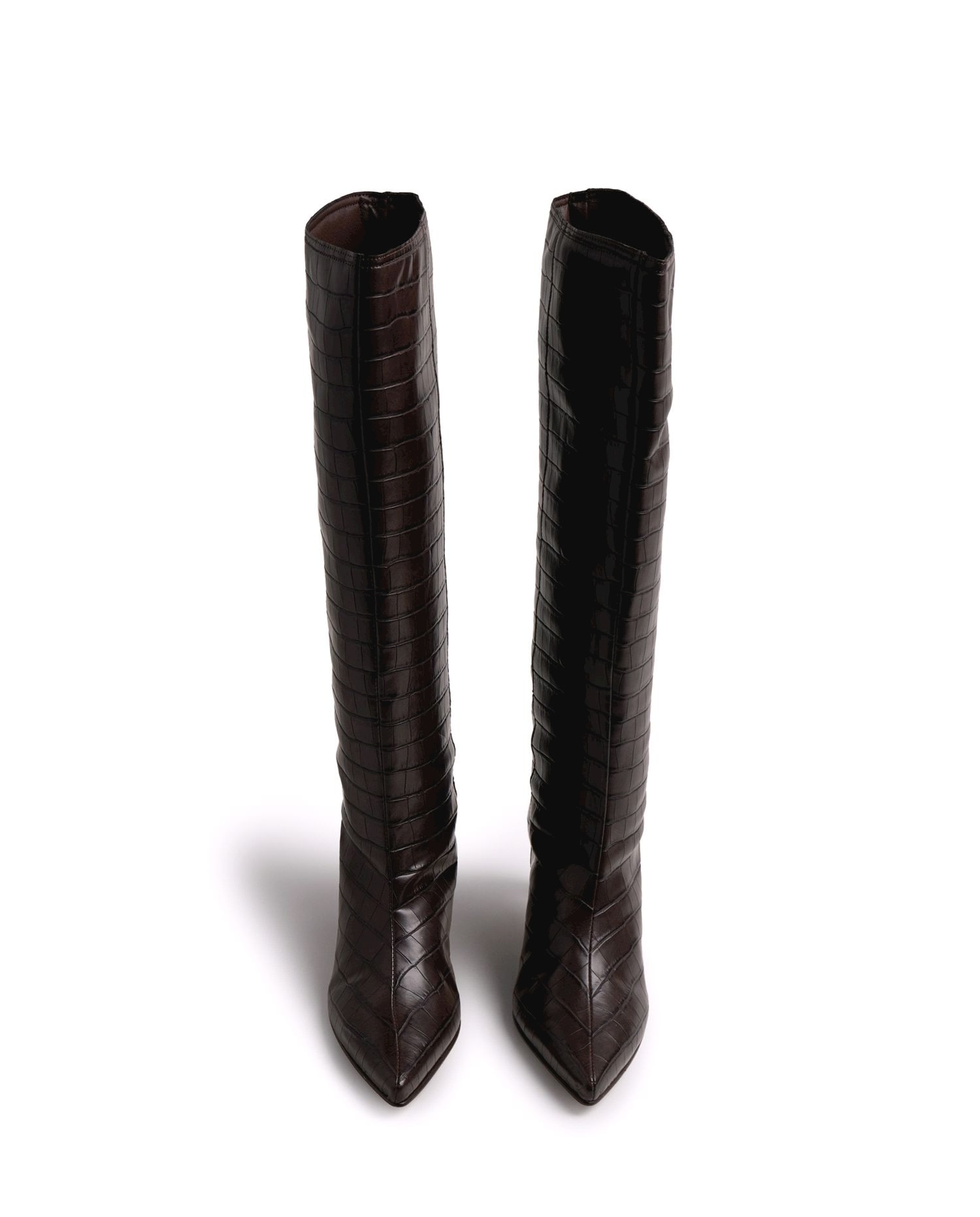 Botas altas de mujer con piel con tacón fino - Mustang - Tabaco Tabaco-5