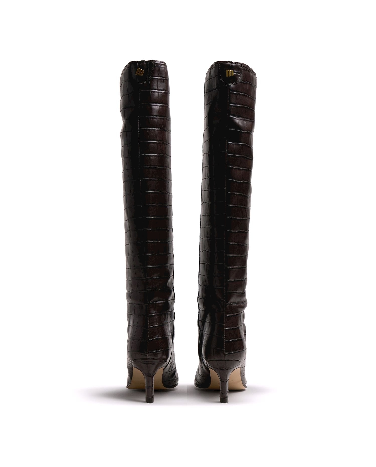 Botas altas de mujer con piel con tacón fino - Mustang - Tabaco Tabaco-2