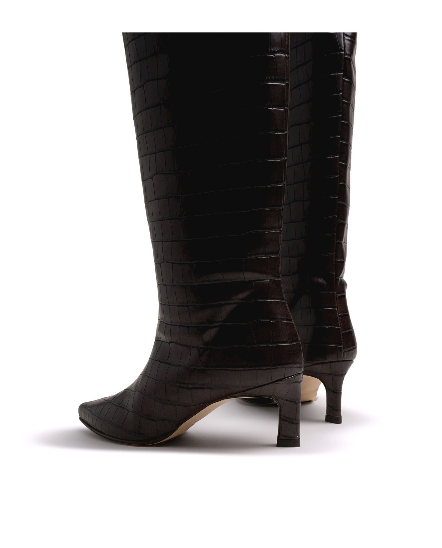 Botas altas de mujer con piel con tacón fino - Mustang - Tabaco Tabaco-4