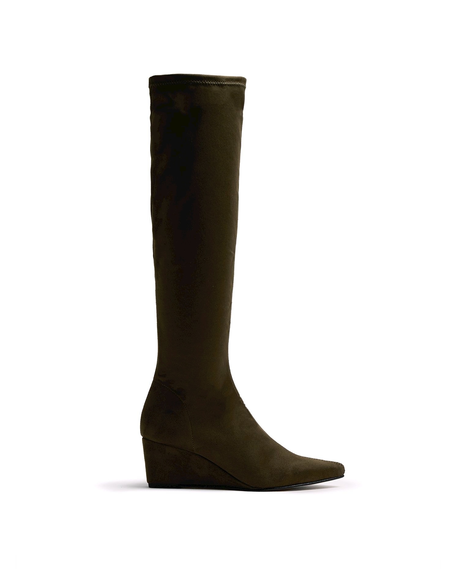 Imagen 1 de Botas altas de mujer con cuña y tejido stretch - Natural Natural