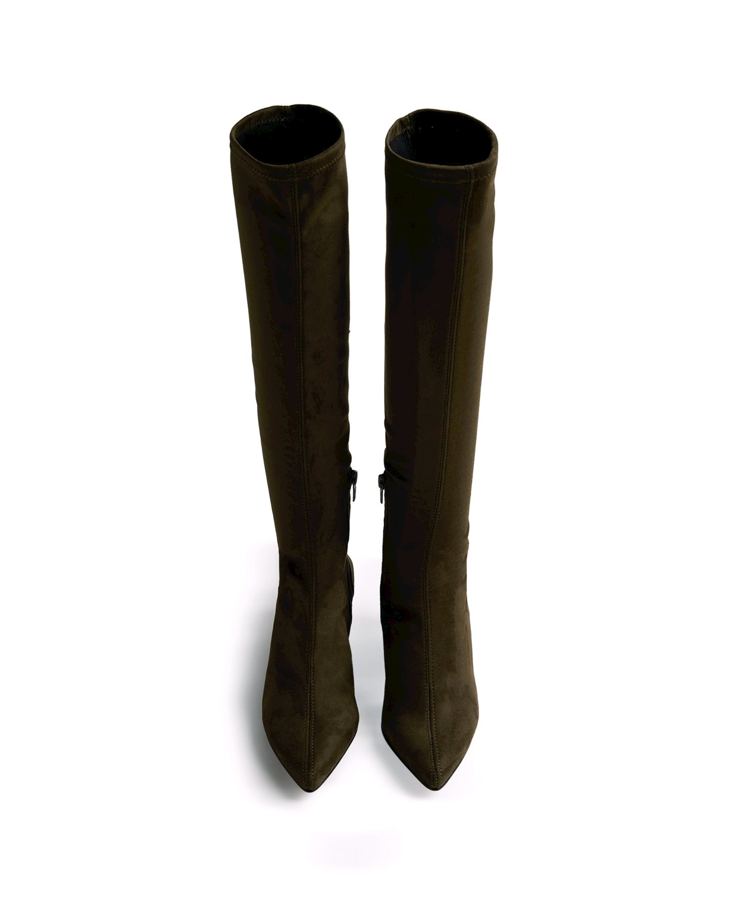 Imagen 4 de Botas altas de mujer con cuña y tejido stretch - Natural Natural