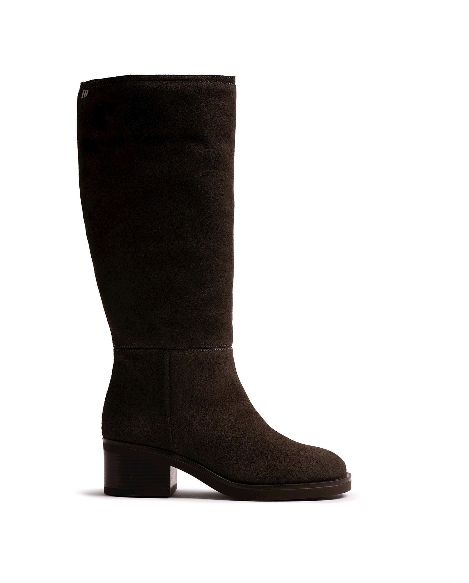 Botas básicas de mujer en piel con tacón ancho - Mustang - Gris oscuro Gris oscuro-1
