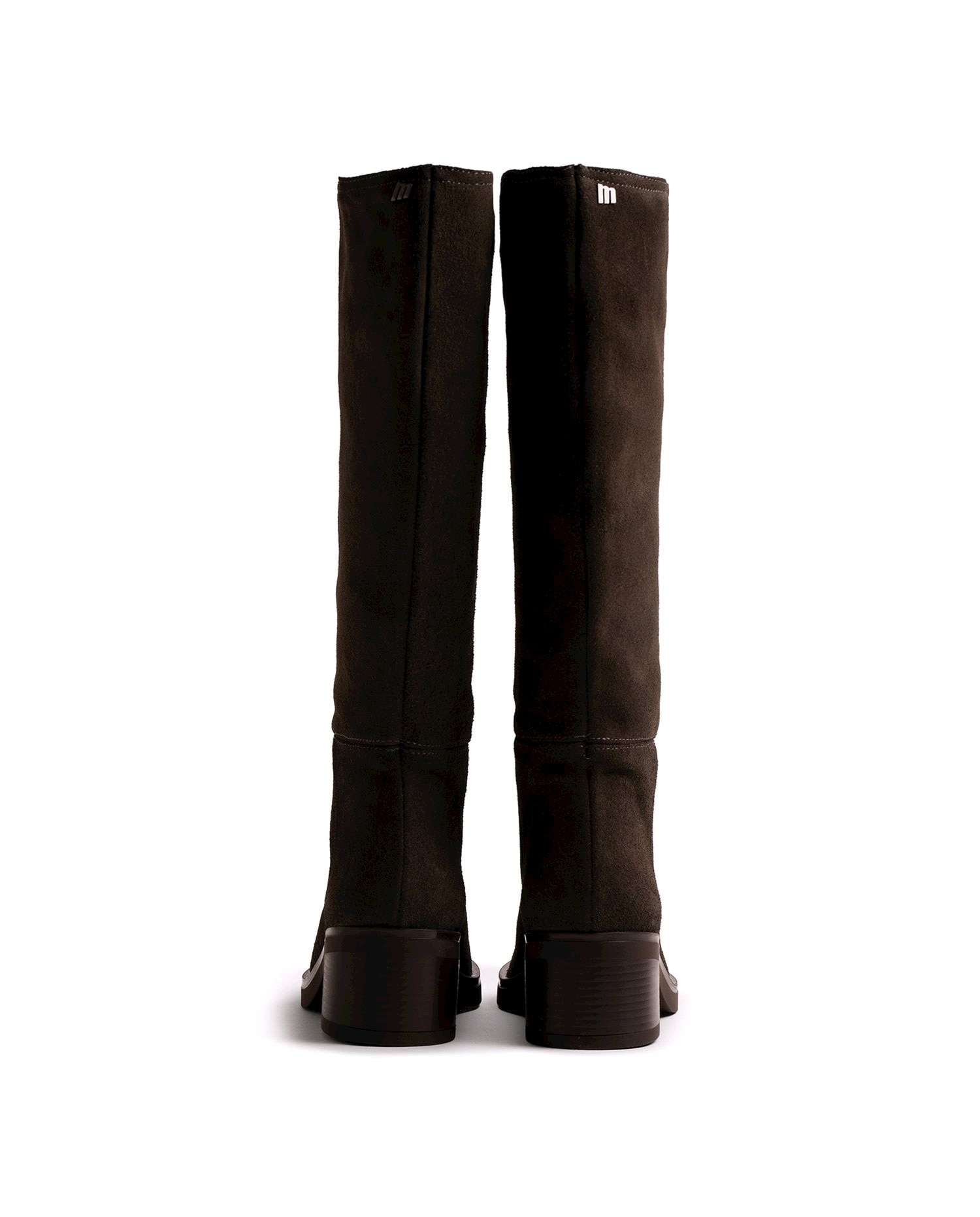 Botas básicas de mujer en piel con tacón ancho - Mustang - Gris oscuro Gris oscuro-4