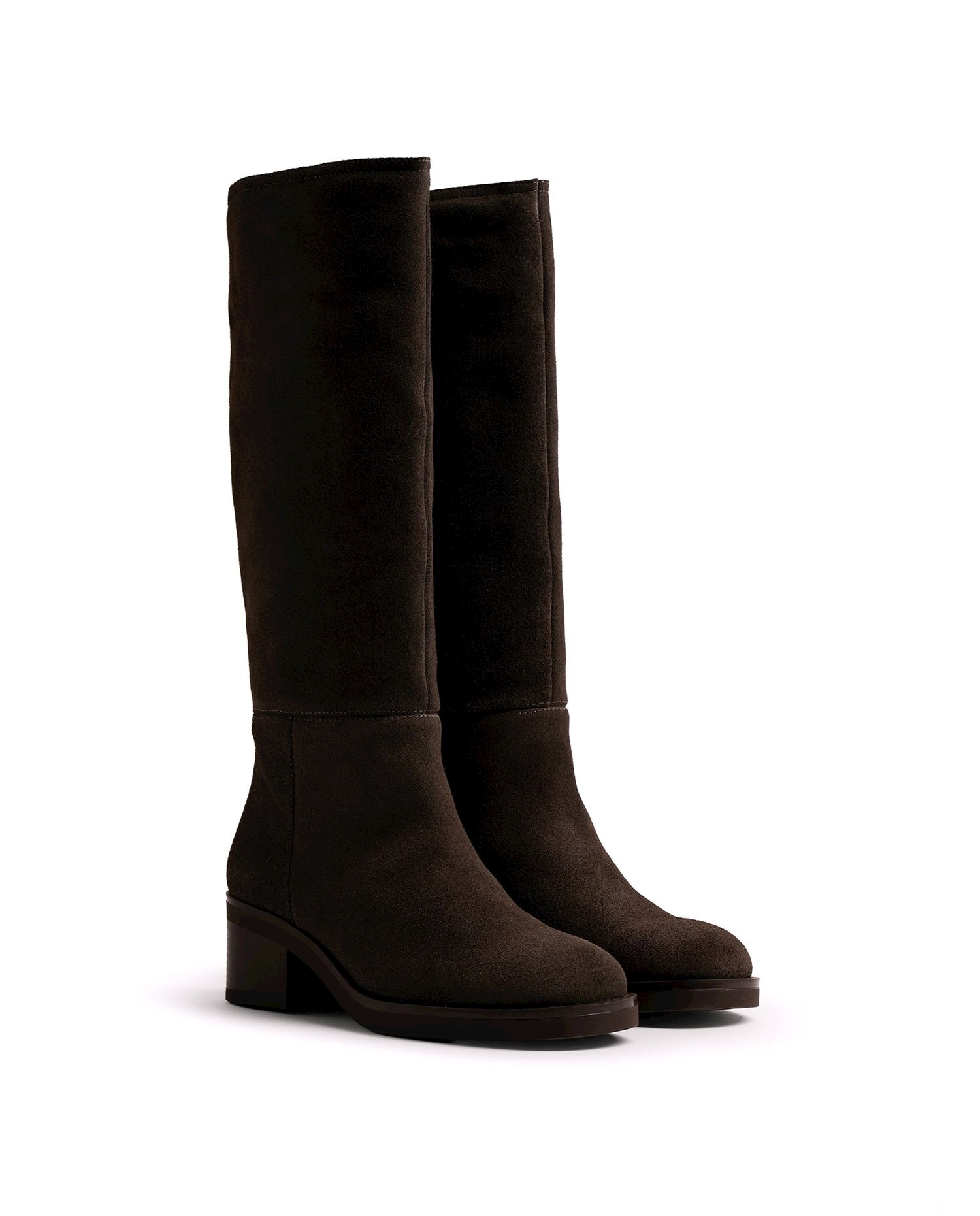 Botas básicas de mujer en piel con tacón ancho - Mustang - Gris oscuro Gris oscuro-3