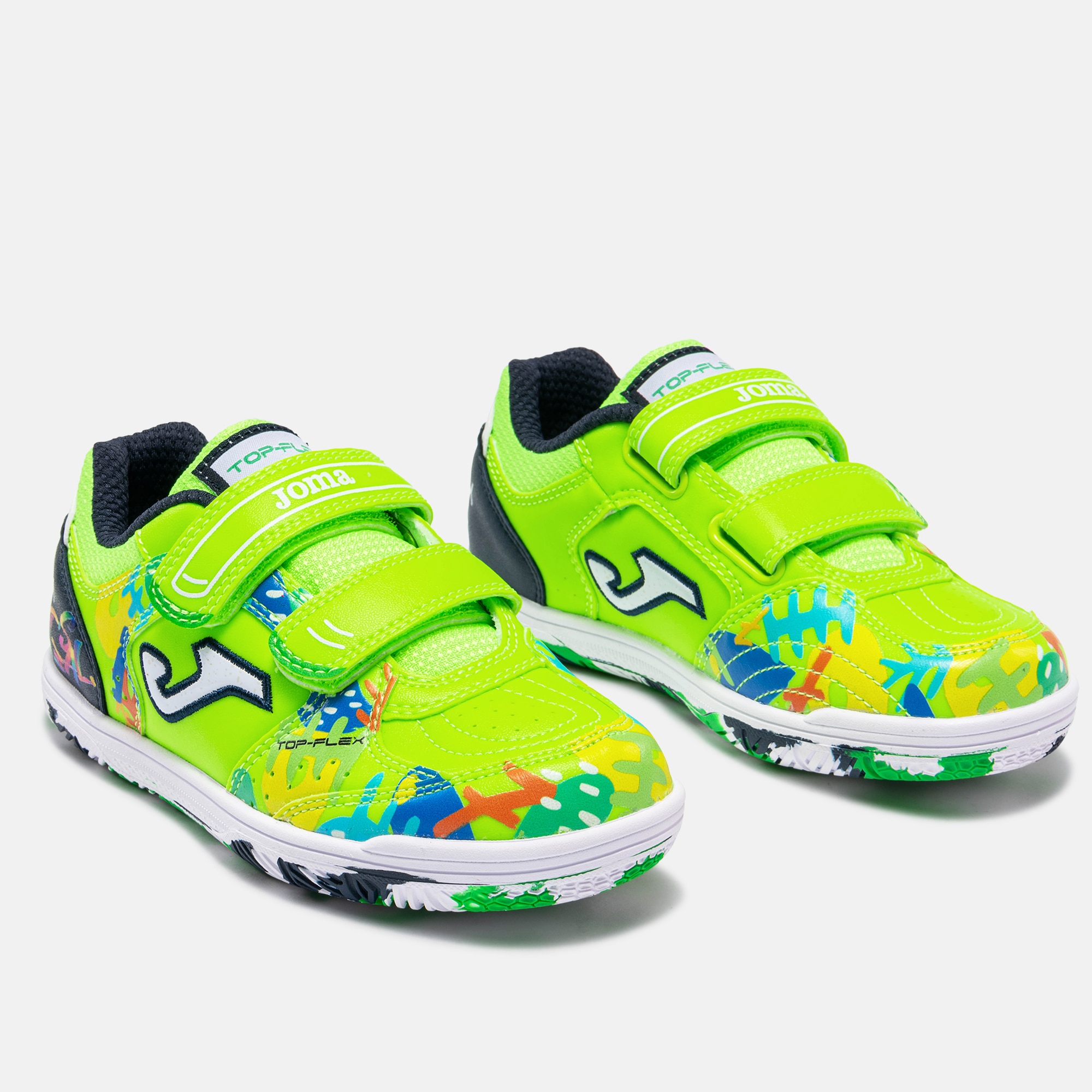 Zapatillas fútbol unisex Top flex jr 26 Joma - Verde flúor Verde flúor-2