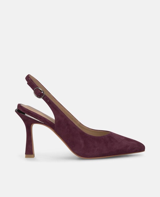 Imagen 0 de Zapatos de salón de mujer destalonados con puntera afilada y cierre con hebilla