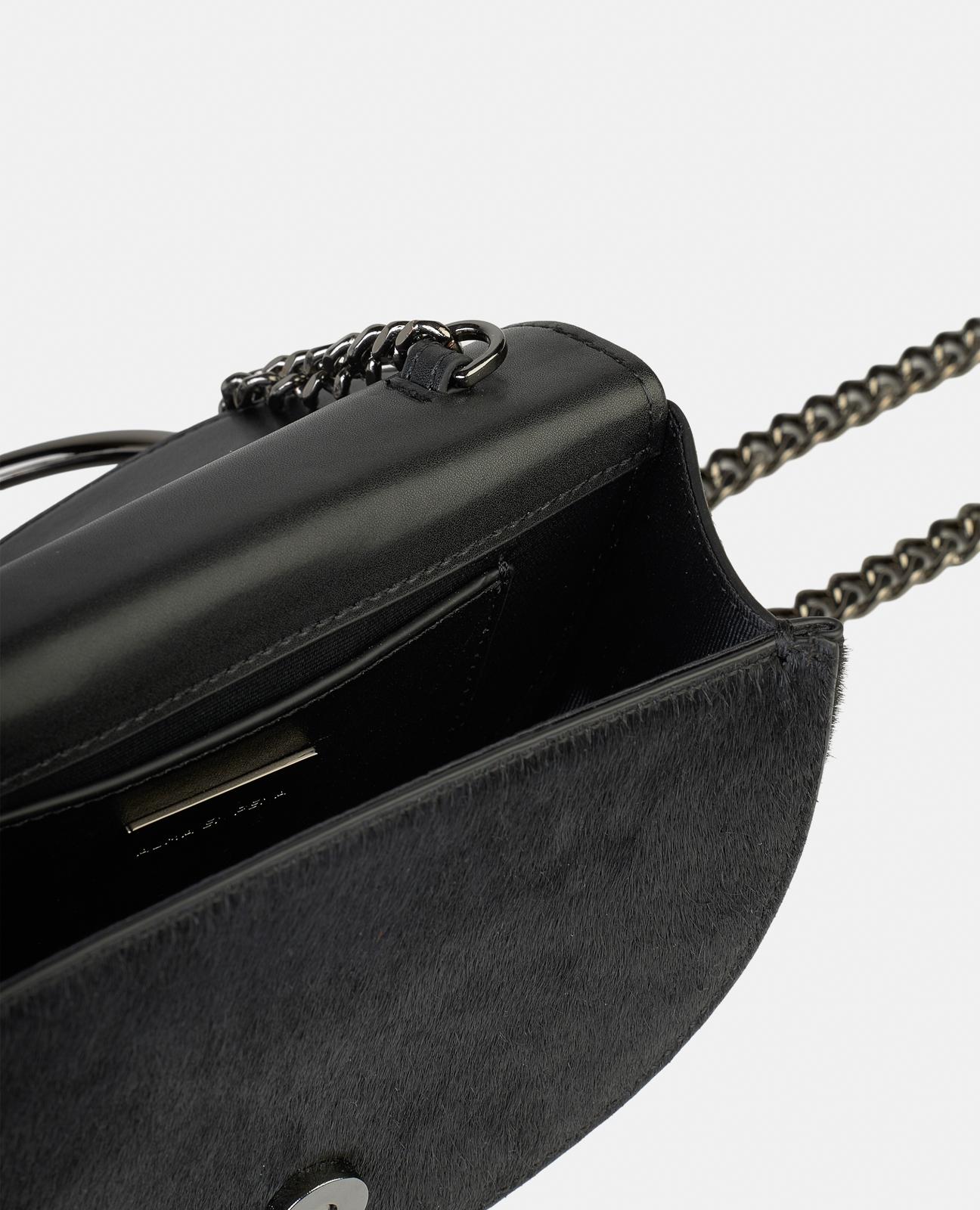 Bolso de mano media luna convertible a bandolera de piel con pedrería - Alma en Pena - Negro Negro-2