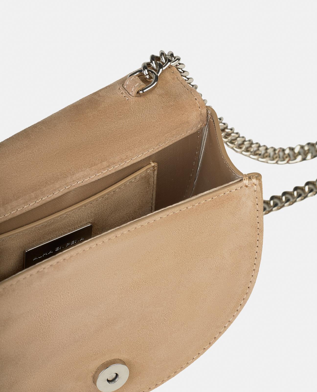 Bolso de mano media luna convertible a bandolera de piel con pedrería - Alma en Pena - Camel Camel-2