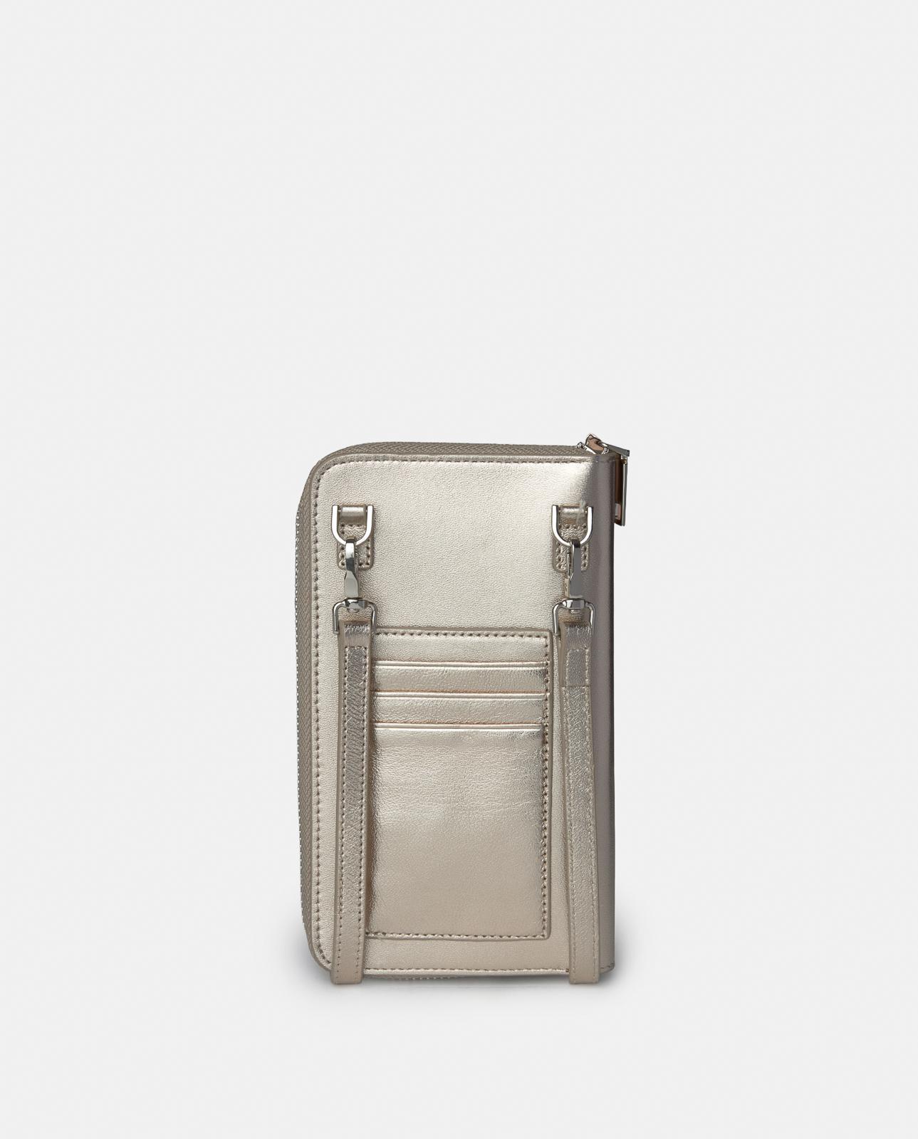 Bolso pequeño de mujer de piel con tachuelas y flecos - Alma en Pena - Oro Oro-3