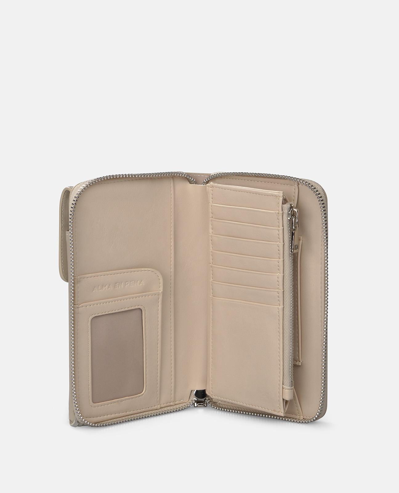 Bolso pequeño de mujer de piel con tachuelas y flecos - Alma en Pena - Blanco Blanco-3