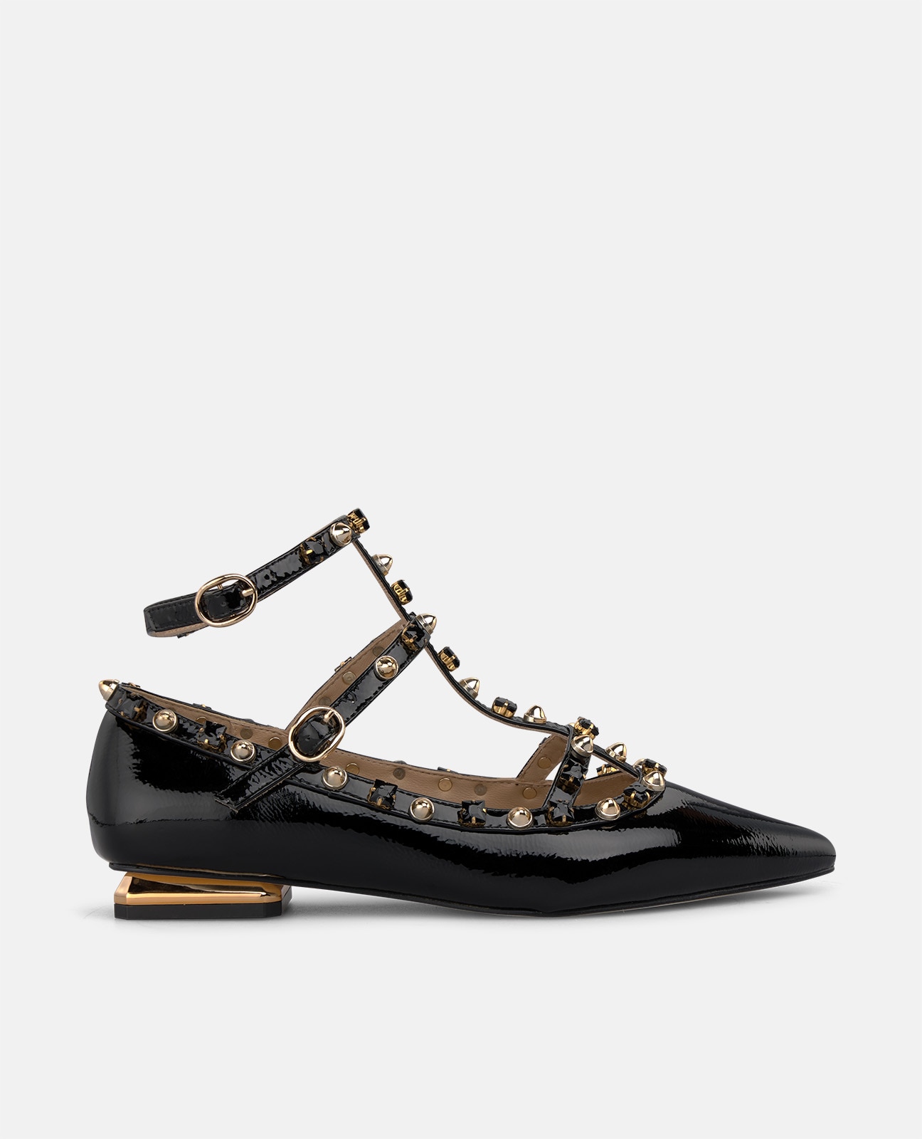 Zapato de salón de mujer en charol con doble hebilla - Alma en Pena - Negro Negro-1