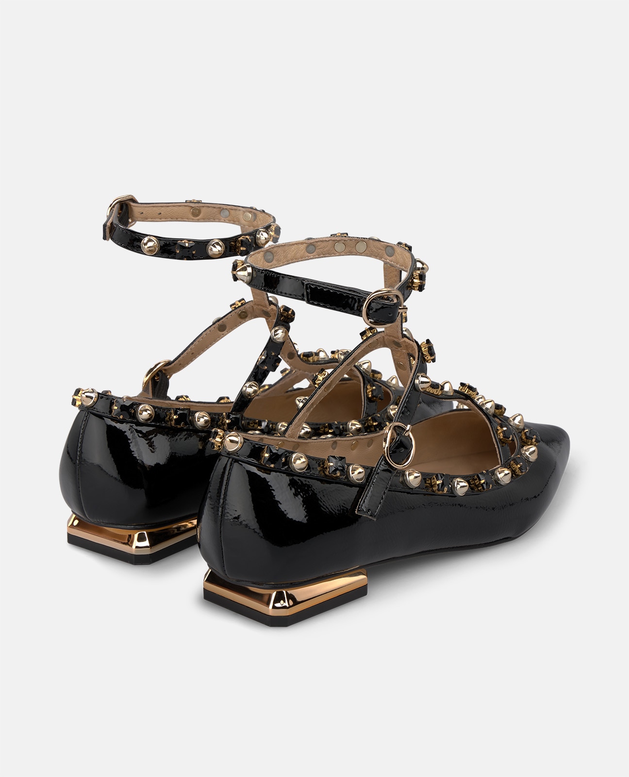 Zapato de salón de mujer en charol con doble hebilla - Alma en Pena - Negro Negro-2
