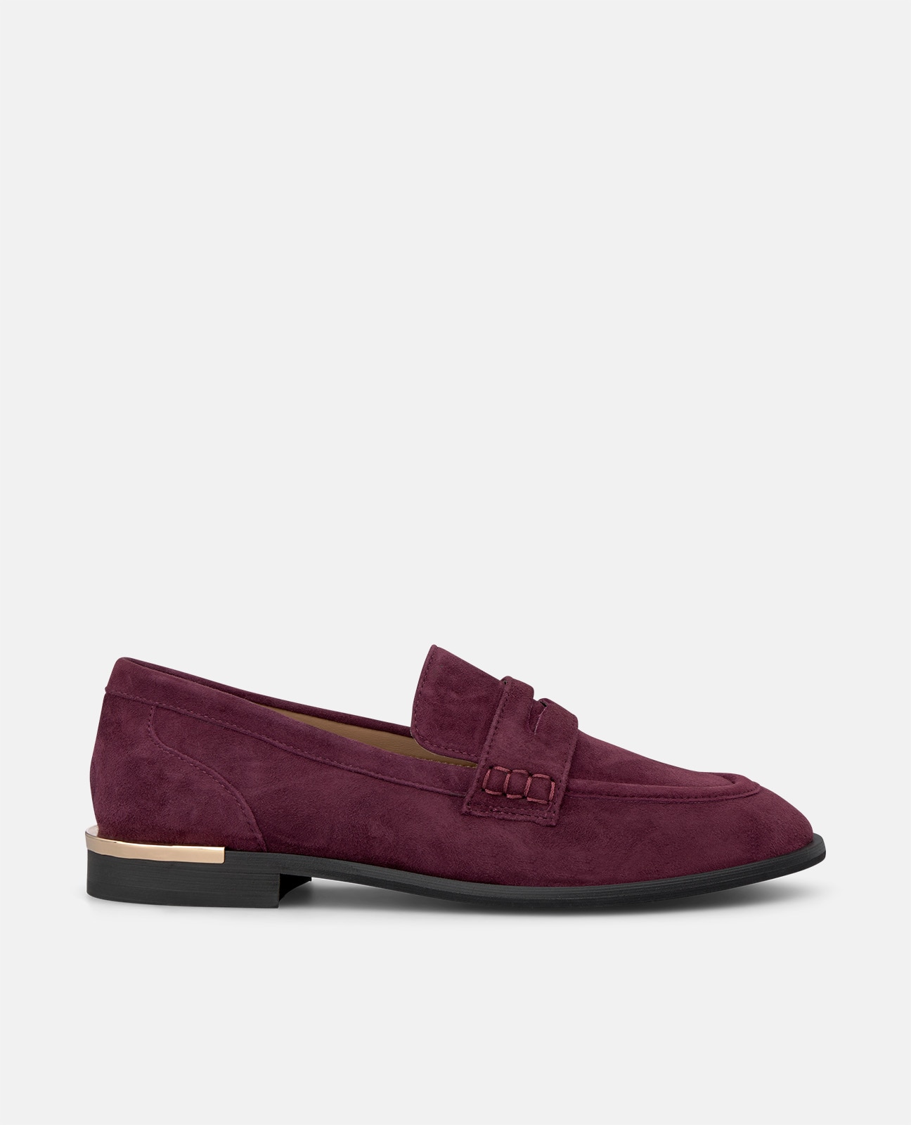 Mocasín plano de mujer en ante con antifaz - Alma en Pena - Burdeos Burdeos-1