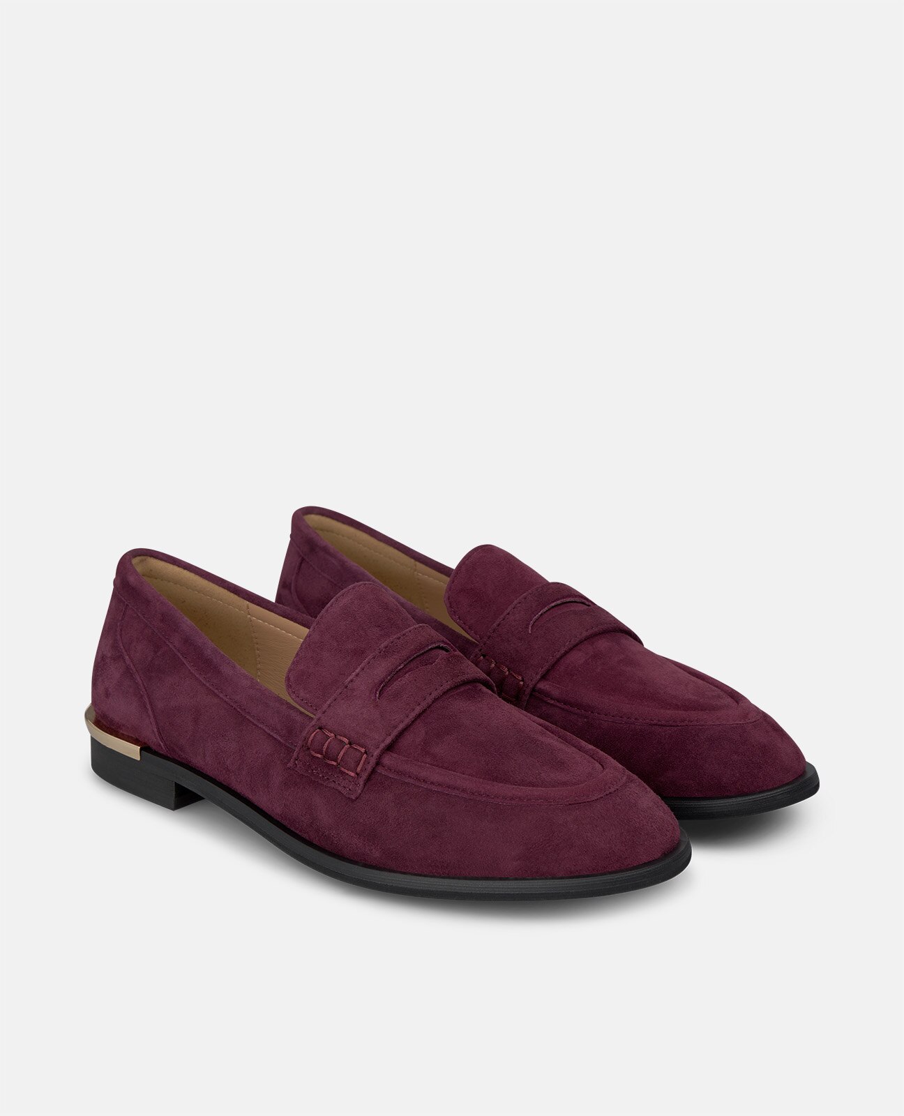 Mocasín plano de mujer en ante con antifaz - Alma en Pena - Burdeos Burdeos-3