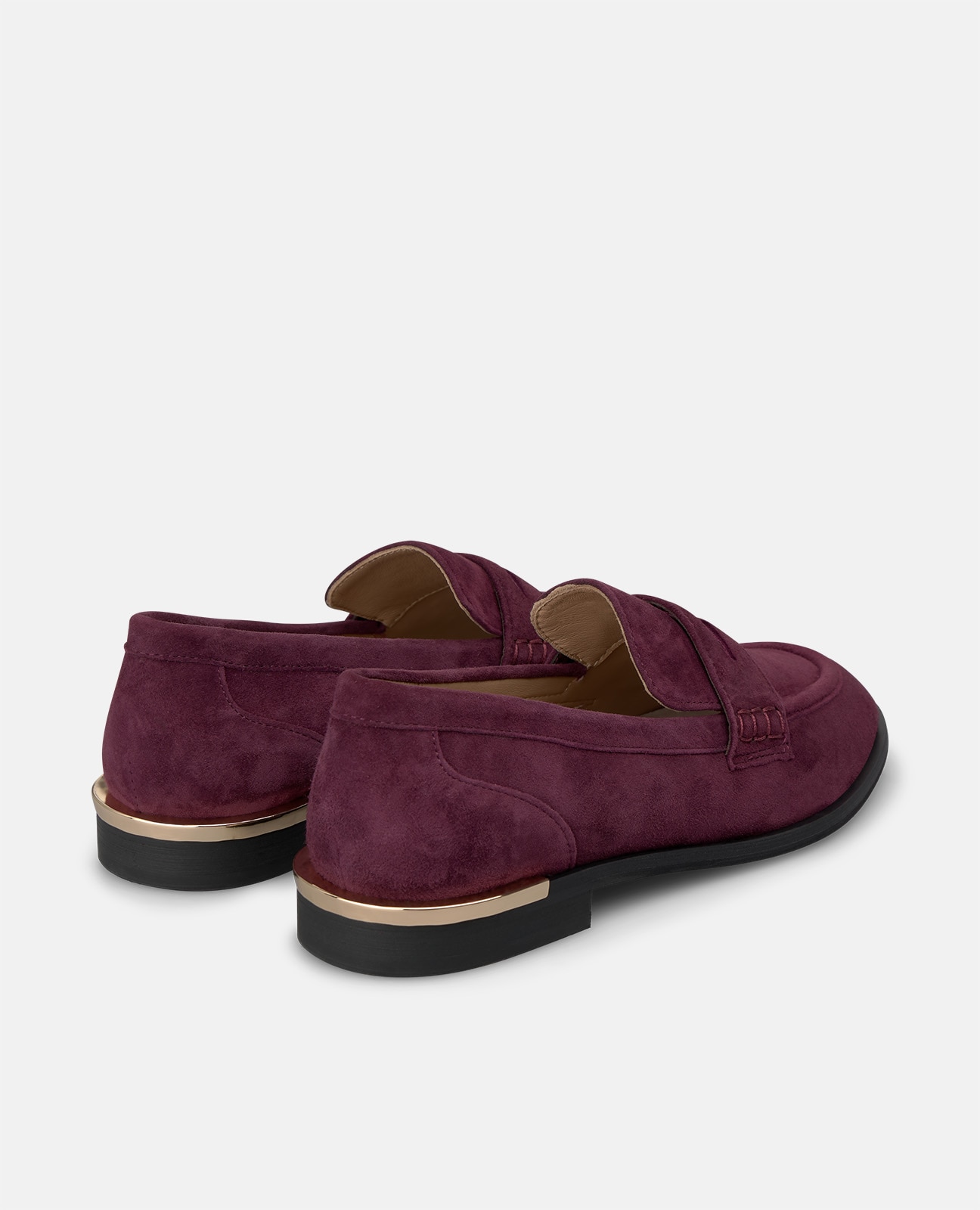 Mocasín plano de mujer en ante con antifaz - Alma en Pena - Burdeos Burdeos-2
