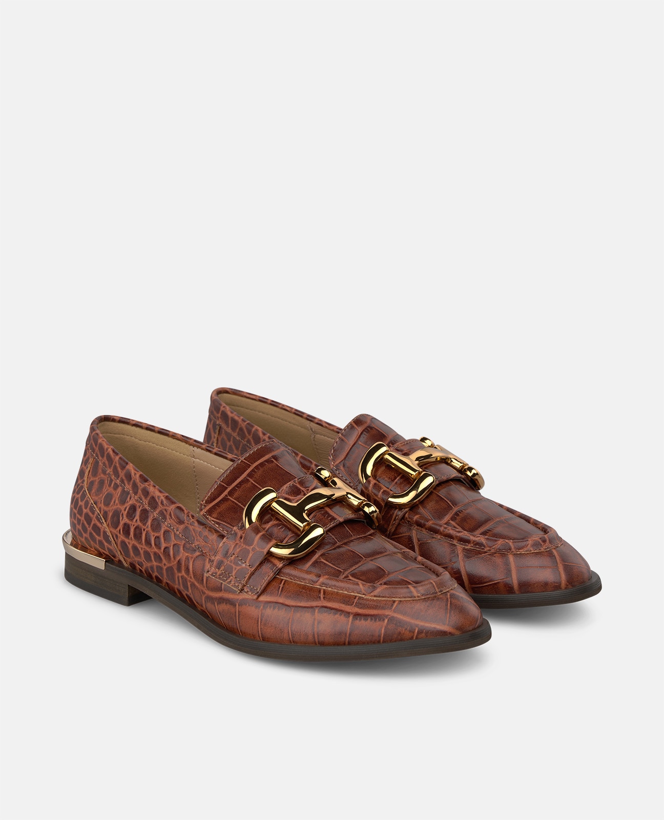 Mocasín plano de mujer en piel con adorno metálico - Alma en Pena - Camel Camel-3