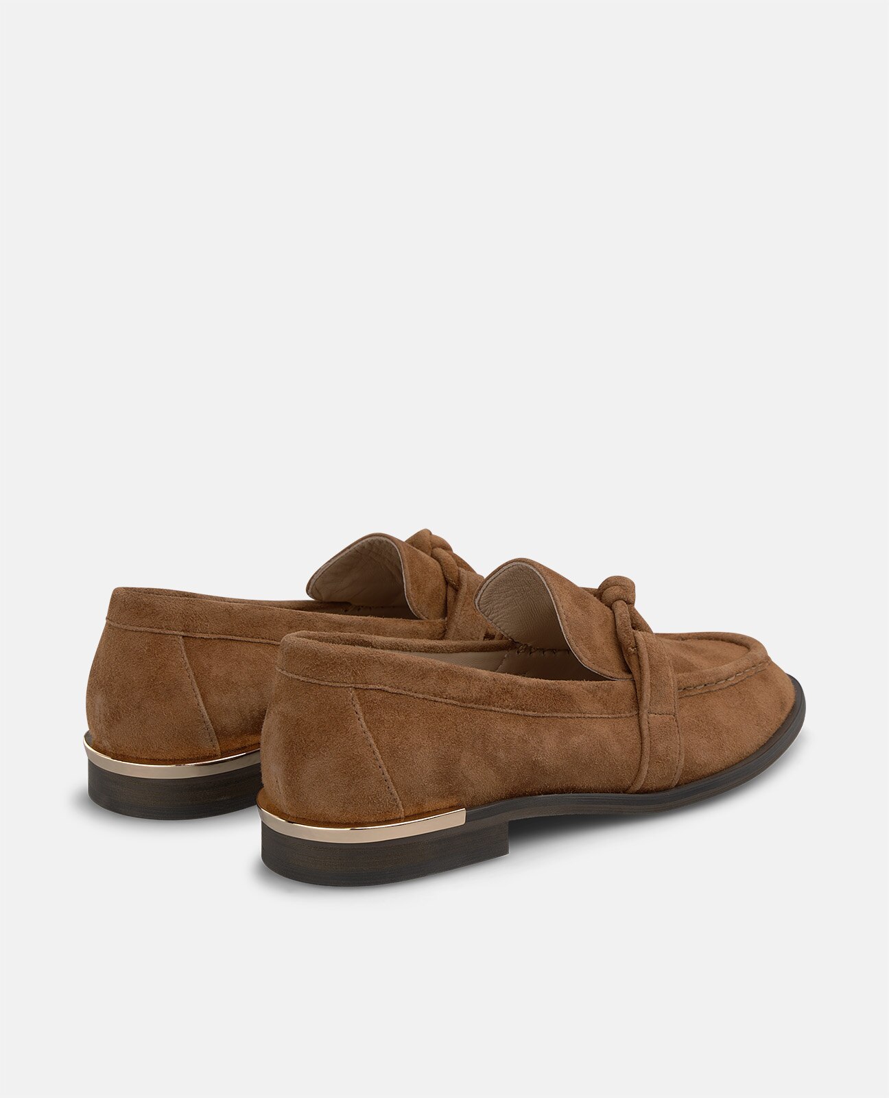Mocasín plano de mujer en ante con detalle nudo - Alma en Pena - Marrón Marrón-2