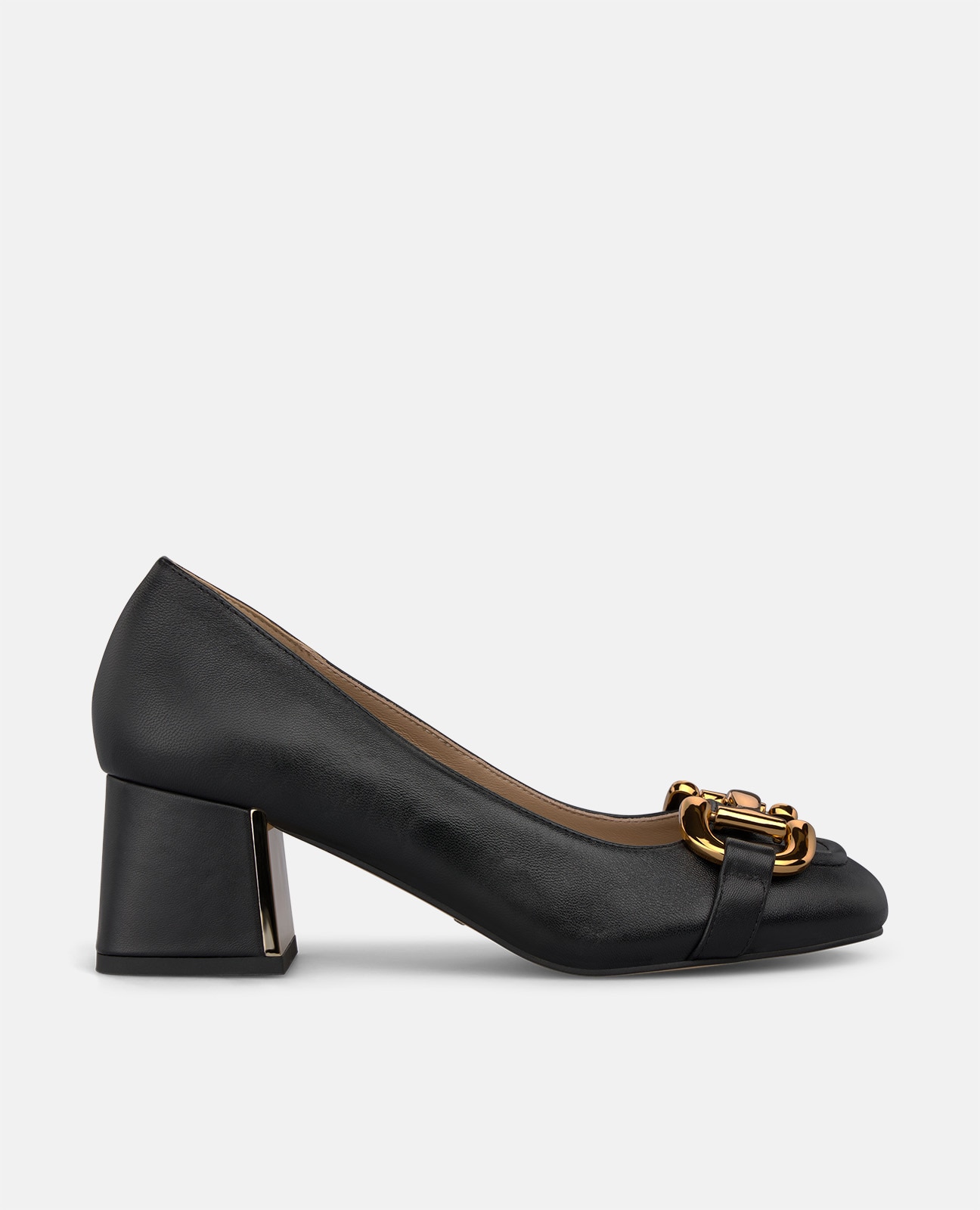 Zapatos de salón de mujer en napa con adorno metálico - Alma en Pena - Negro Negro-1