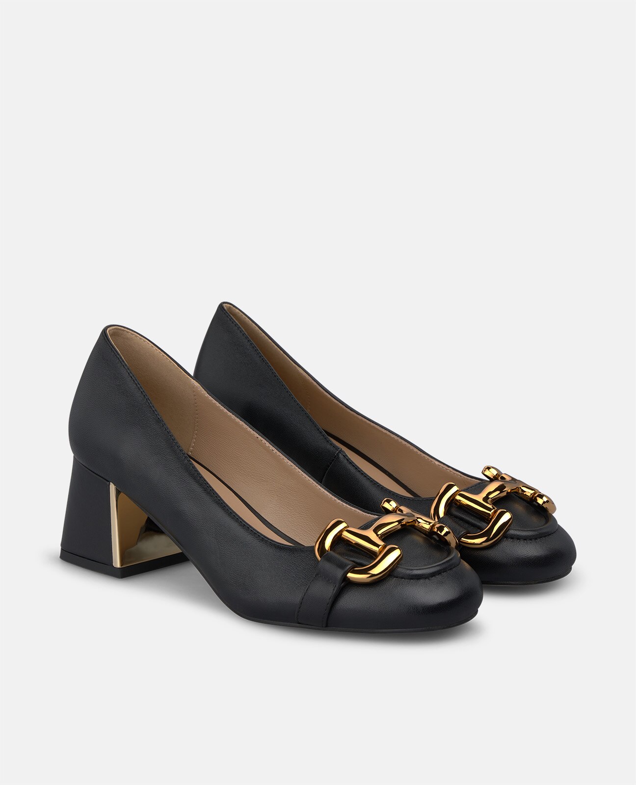 Zapatos de salón de mujer en napa con adorno metálico - Alma en Pena - Negro Negro-3