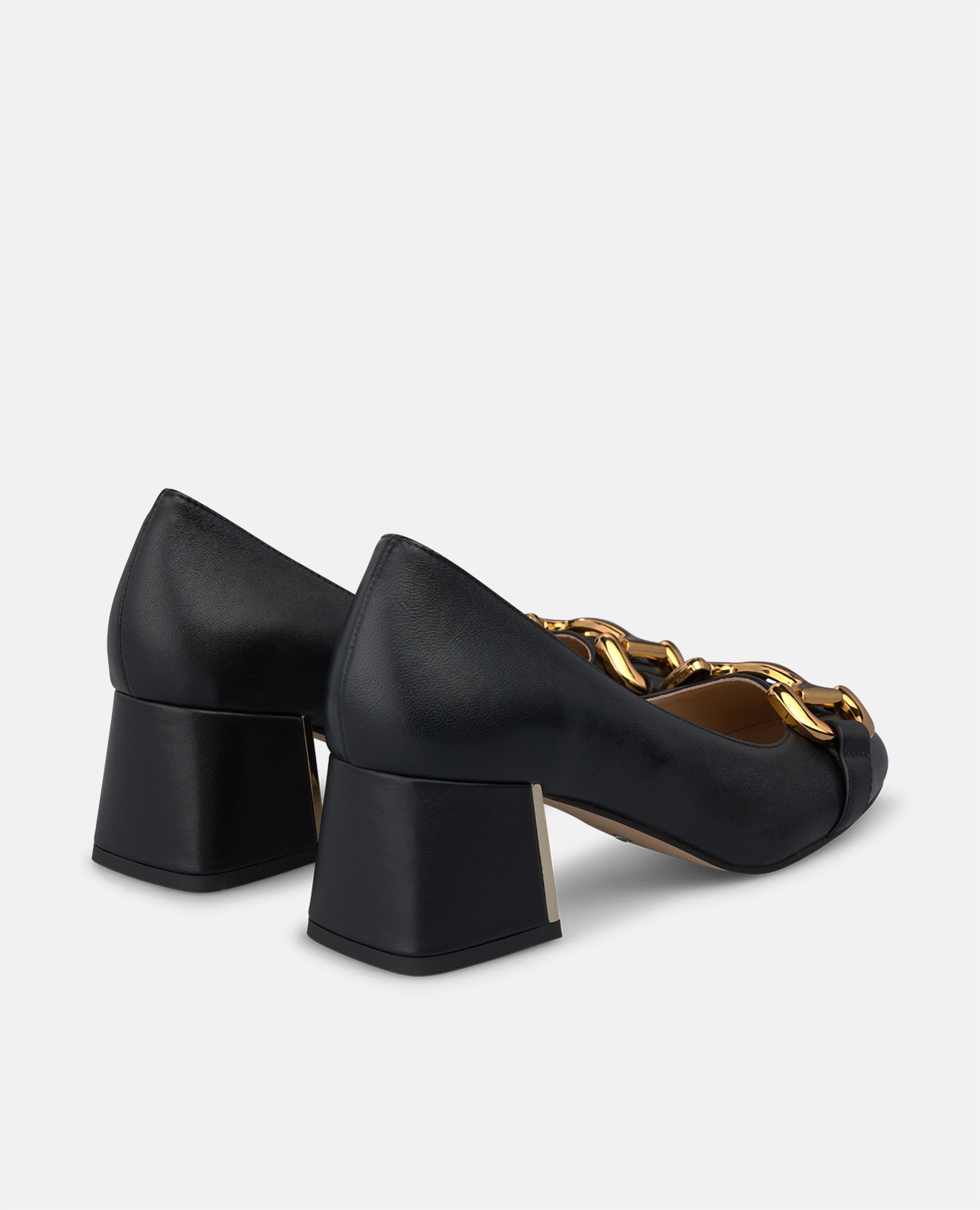 Zapatos de salón de mujer en napa con adorno metálico - Alma en Pena - Negro Negro-2
