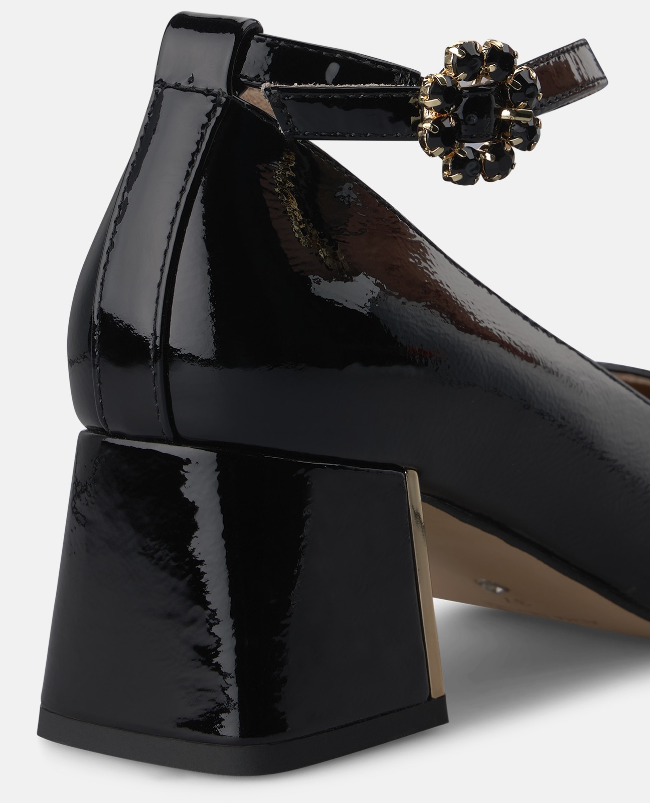 Zapatos de salón de mujer en charol con pulsera al tobillo - Alma en Pena - Negro Negro-4