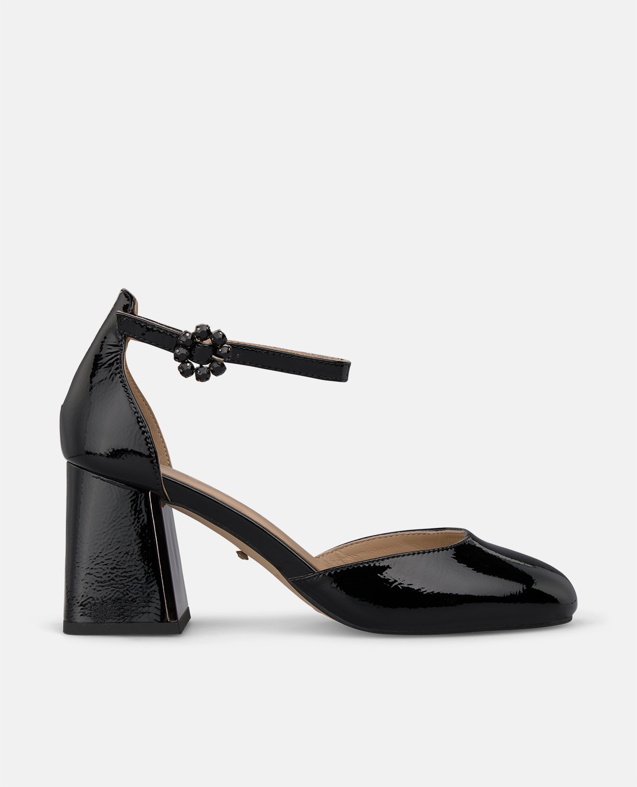 Zapatos de salón de mujer en charol con pulsera al tobillo - Alma en Pena - Negro Negro-1