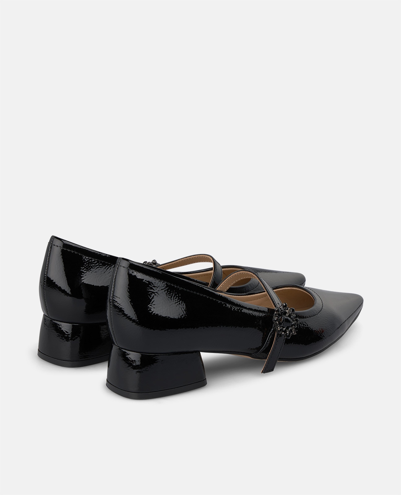 Zapatos de salón de mujer en charol con cierre de hebilla - Alma en Pena - Negro Negro-2