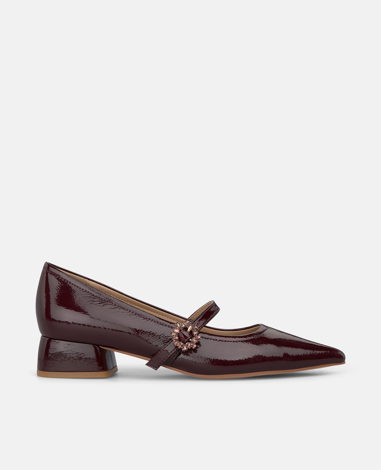 Zapatos de salón de mujer en charol con cierre de hebilla - Alma en Pena - Burdeos Burdeos-1