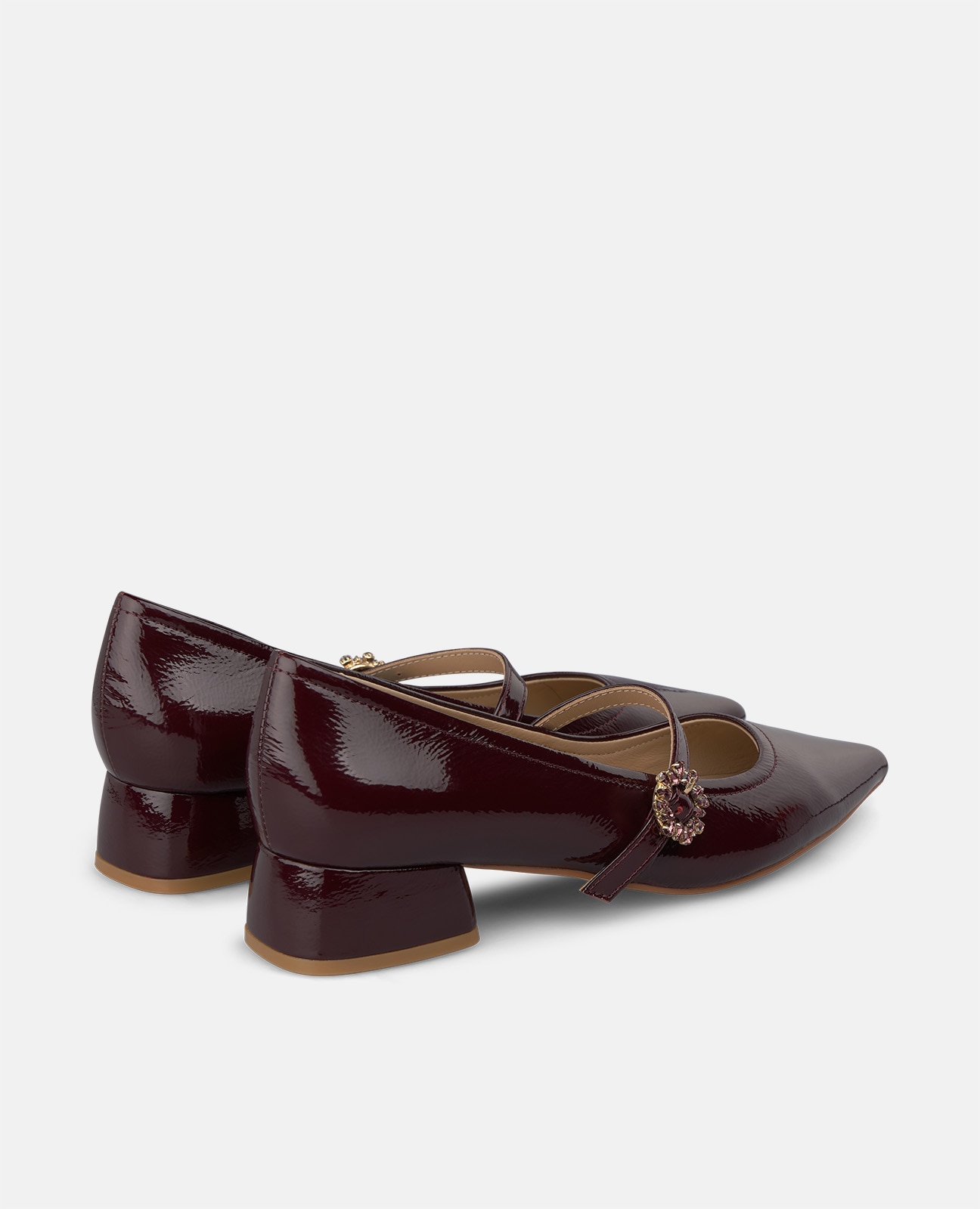 Zapatos de salón de mujer en charol con cierre de hebilla - Alma en Pena - Burdeos Burdeos-2