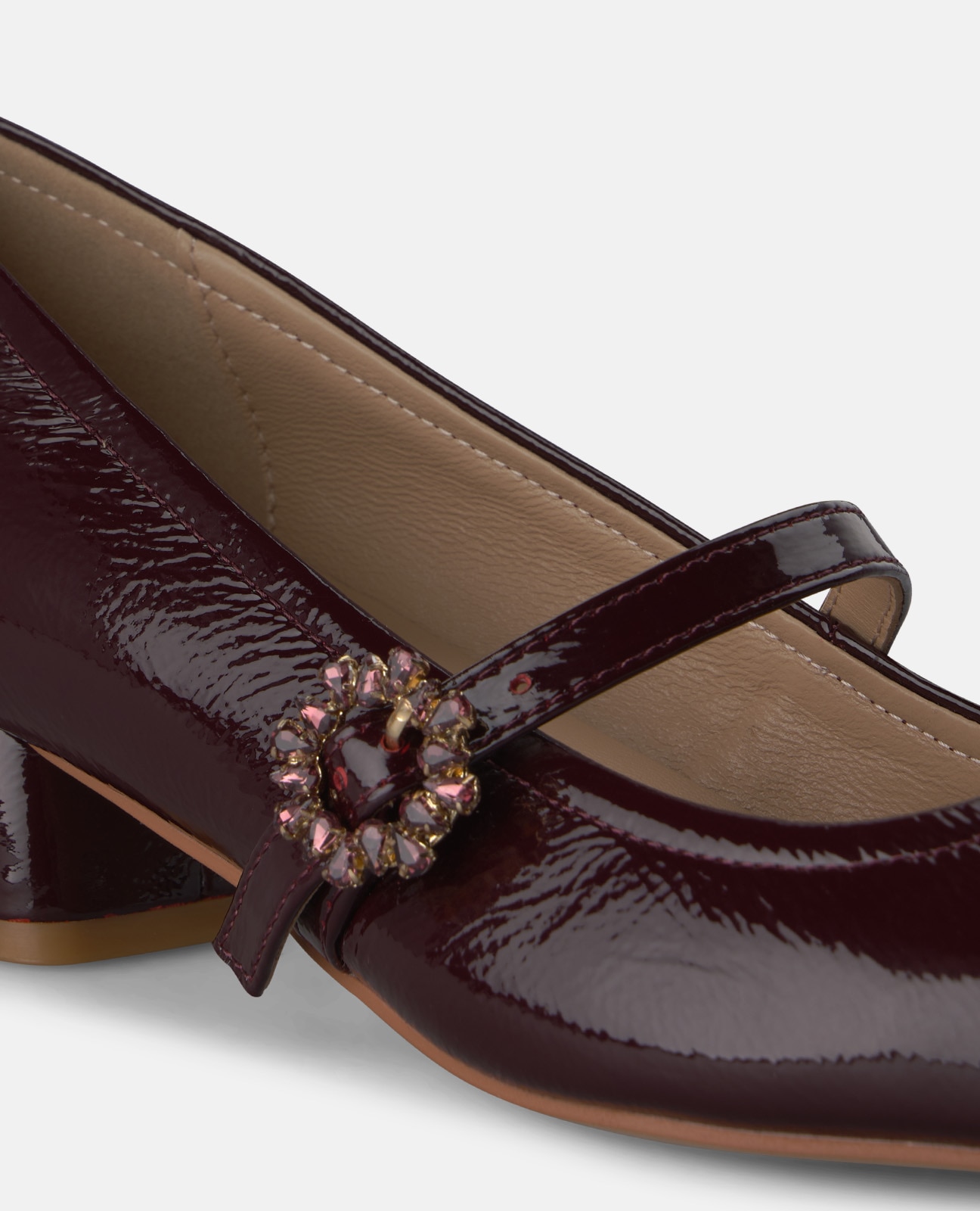 Zapatos de salón de mujer en charol con cierre de hebilla - Alma en Pena - Burdeos Burdeos-4