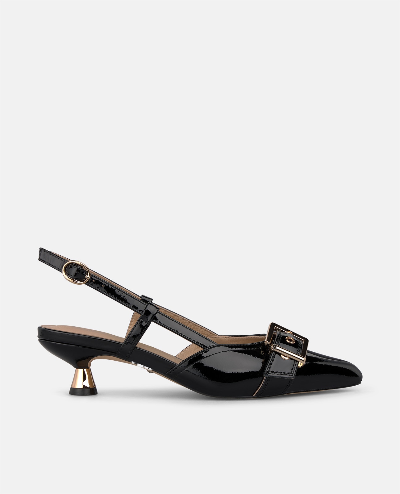 Zapatos de salón de mujer en charol con hebilla frontal - Alma en Pena - Negro Negro-1