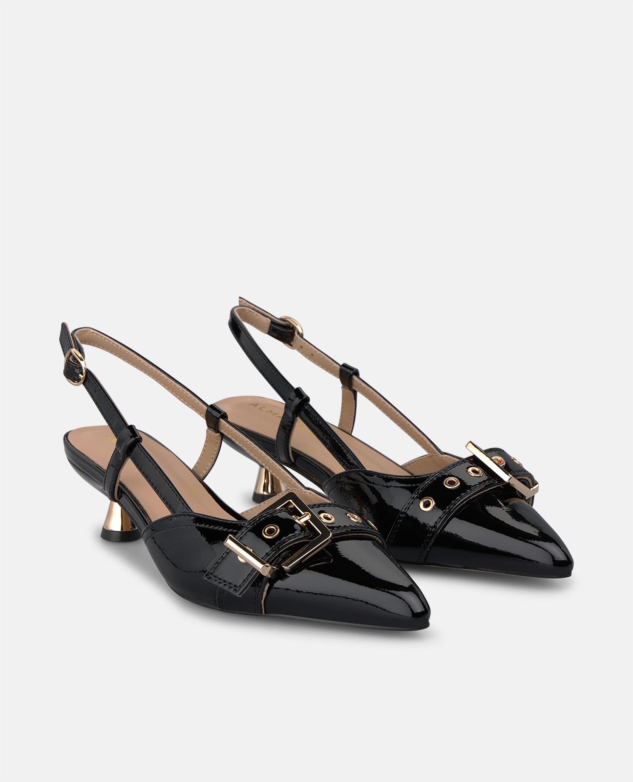 Zapatos de salón de mujer en charol con hebilla frontal - Alma en Pena - Negro Negro-3