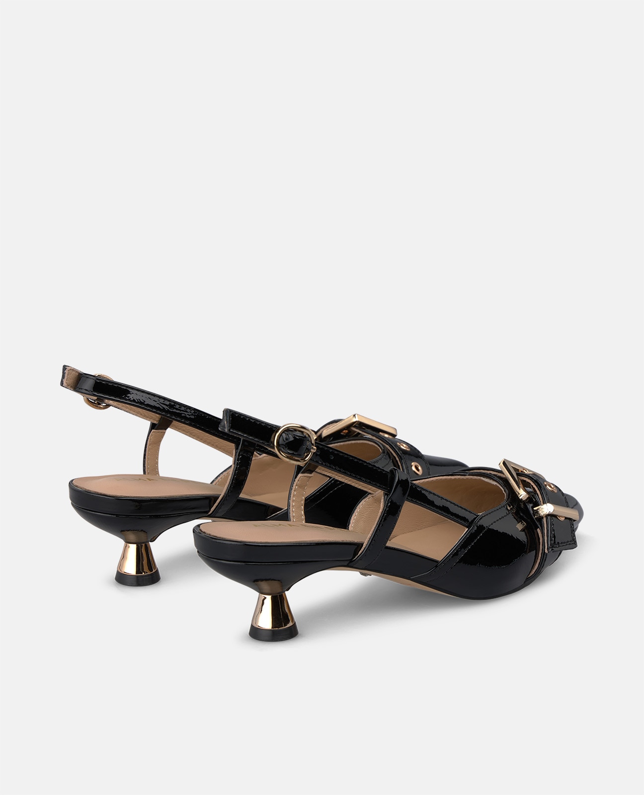 Zapatos de salón de mujer en charol con hebilla frontal - Alma en Pena - Negro Negro-2