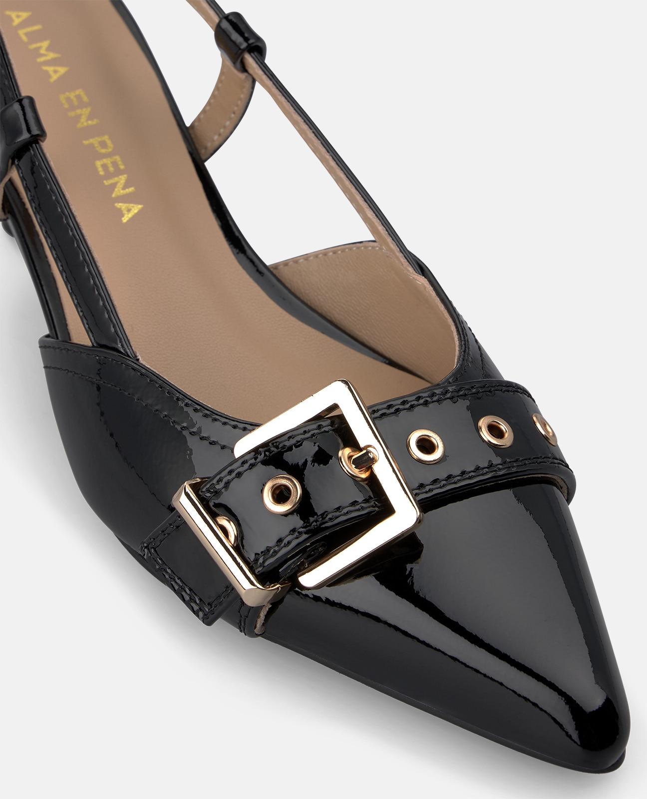 Zapatos de salón de mujer en charol con hebilla frontal - Alma en Pena - Negro Negro-4