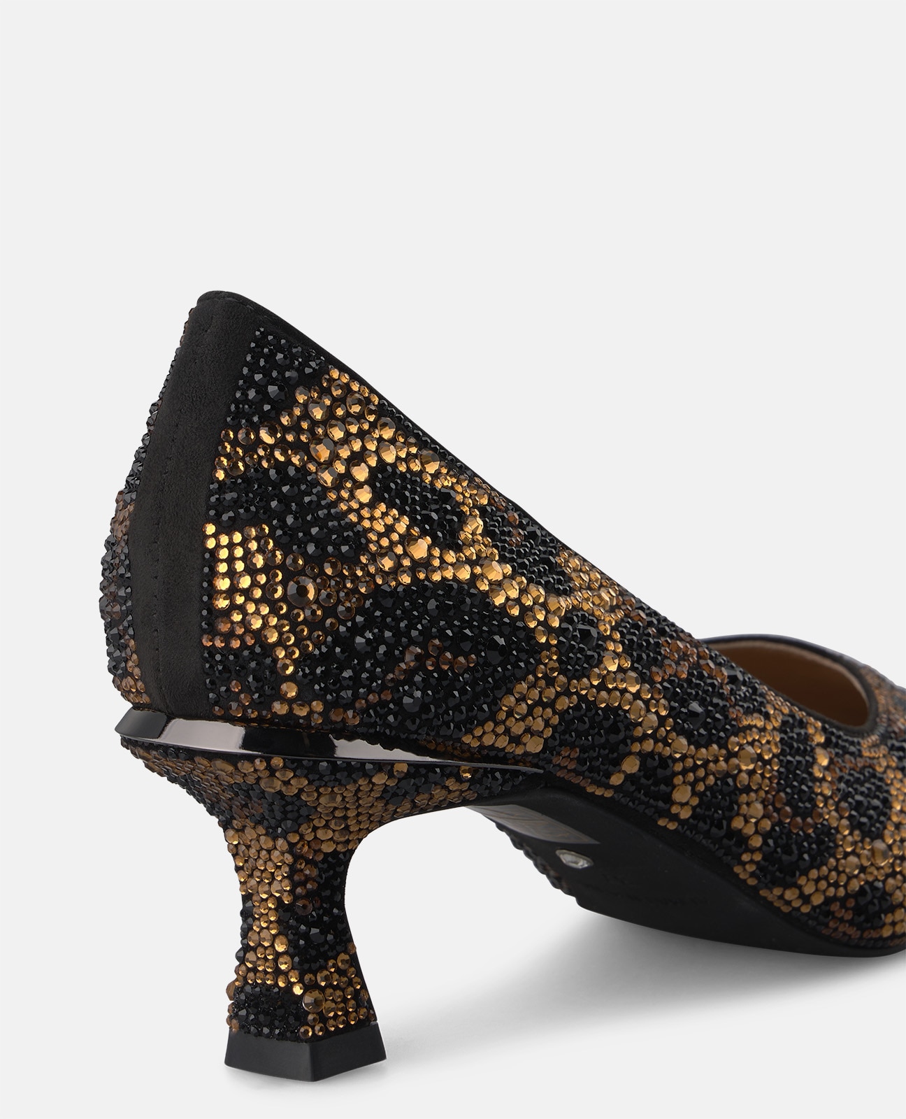 Zapatos de salón de mujer animal print con pedrería - Alma en Pena - Negro Negro-4
