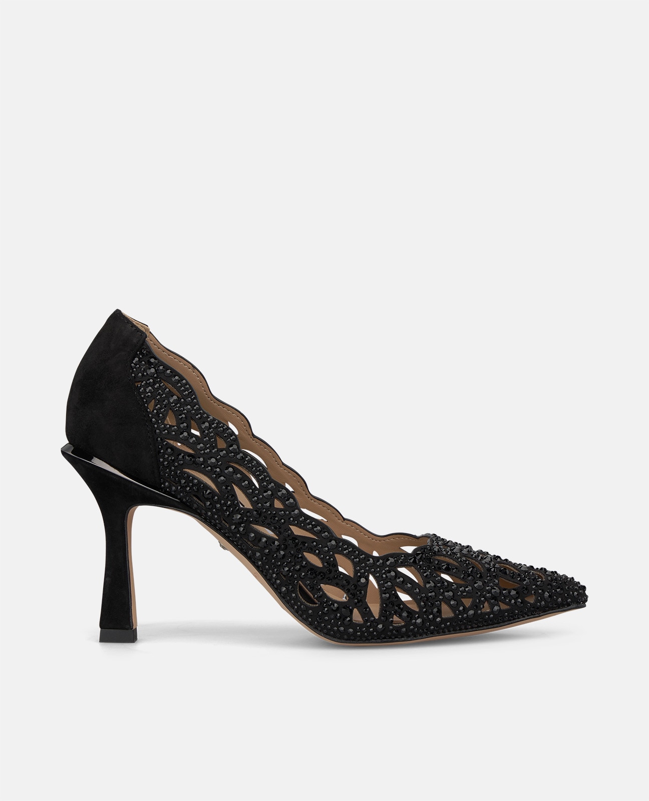 Zapatos de salón de mujer en ante troquelado - Alma en Pena - Negro Negro-1