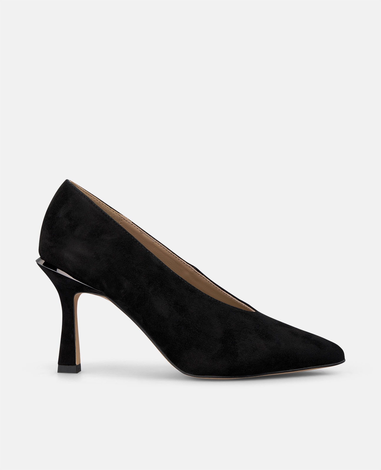 Zapatos de salón de mujer en ante con tacón aguja - Alma en Pena - Negro Negro-1