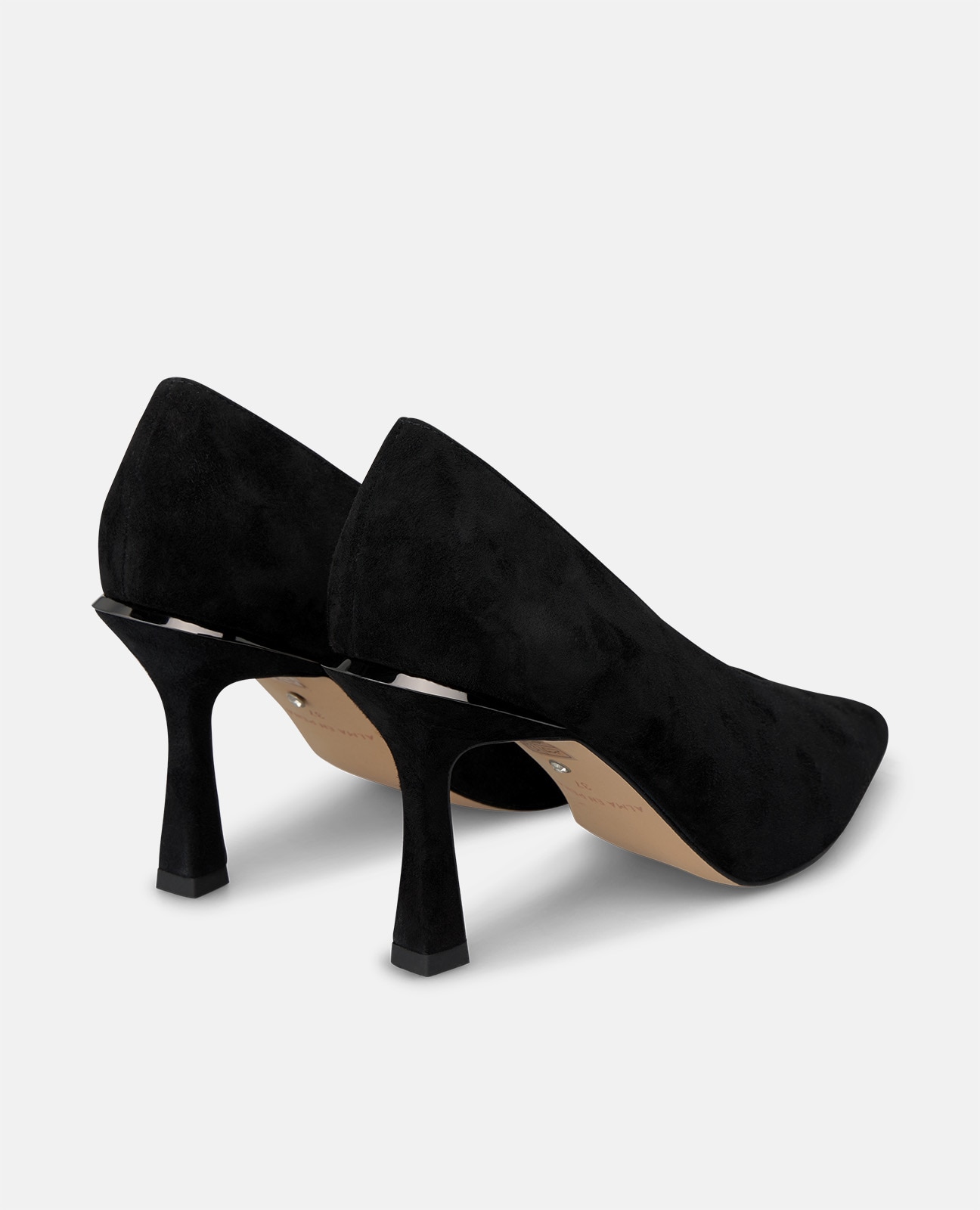 Zapatos de salón de mujer en ante con tacón aguja - Alma en Pena - Negro Negro-2