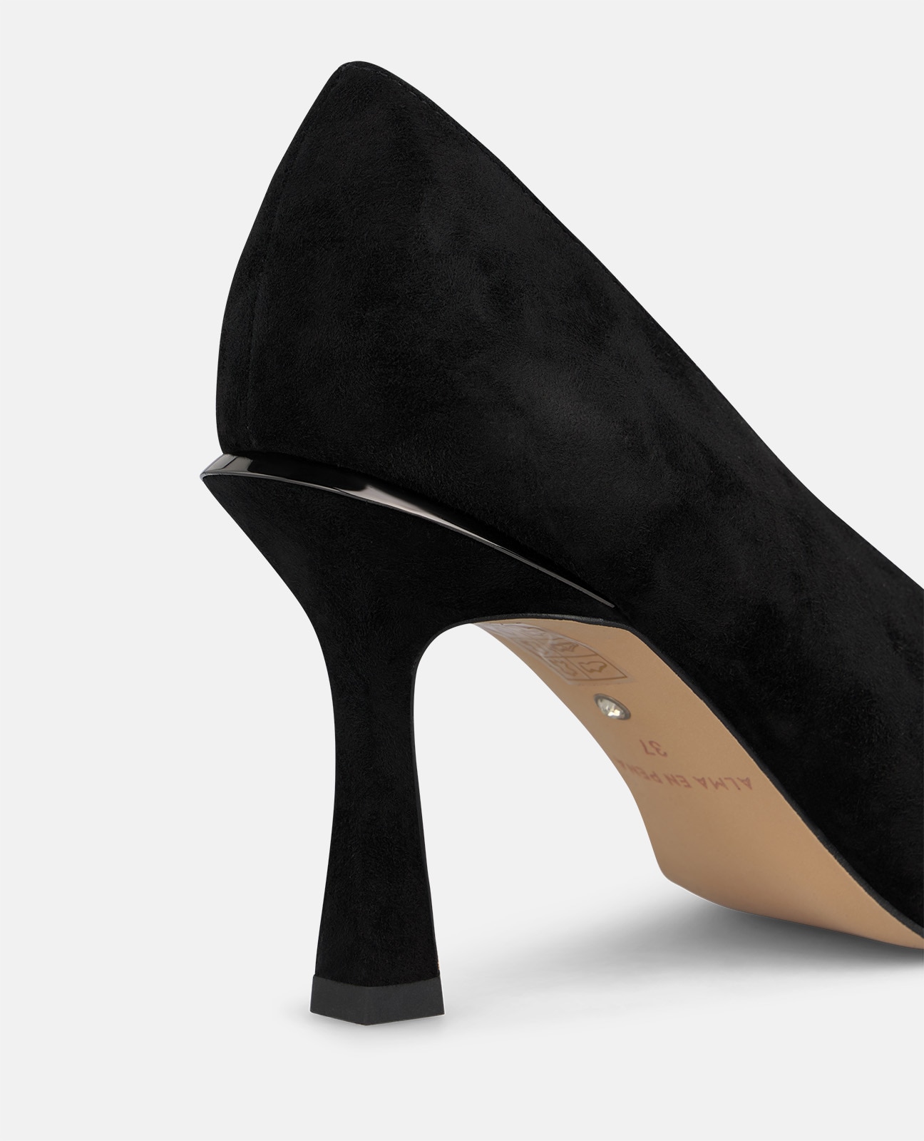 Zapatos de salón de mujer en ante con tacón aguja - Alma en Pena - Negro Negro-4
