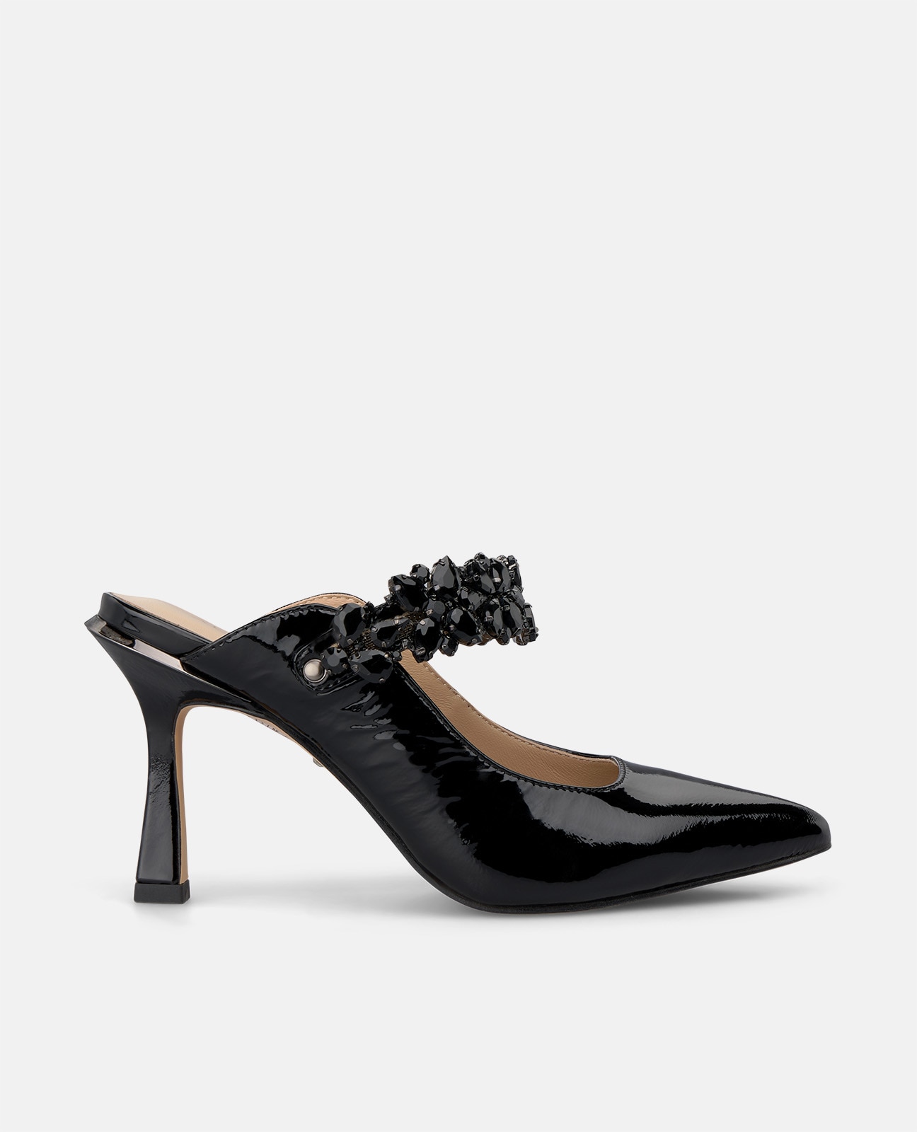 Zapato de salón de mujer destalonado en charol - Negro Negro-1