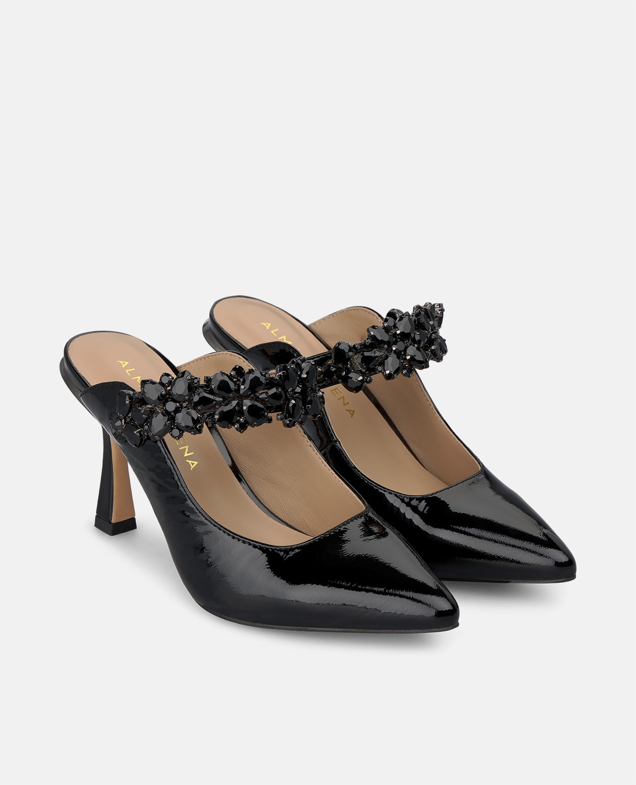Zapato de salón de mujer destalonado en charol - Negro Negro-3