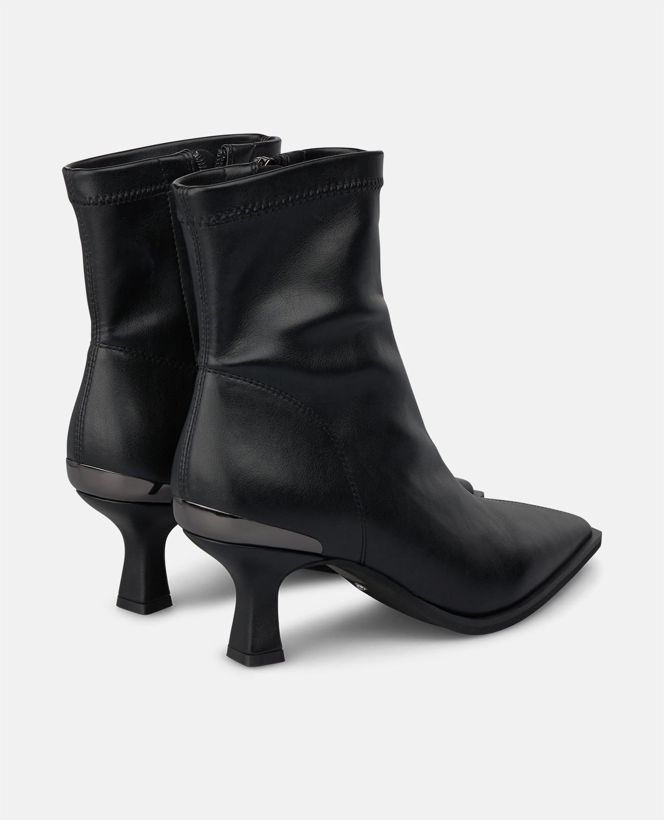 Botines básicos de mujer con cierre cremallera y tacón mini - Alma en Pena - Negro Negro-2